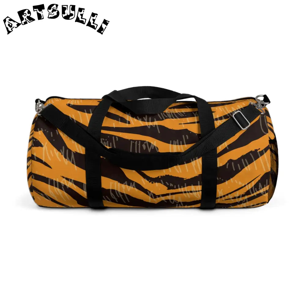 JAKKOUTTHEBXX Tiger Scratches Orange & Black Duffel Bag