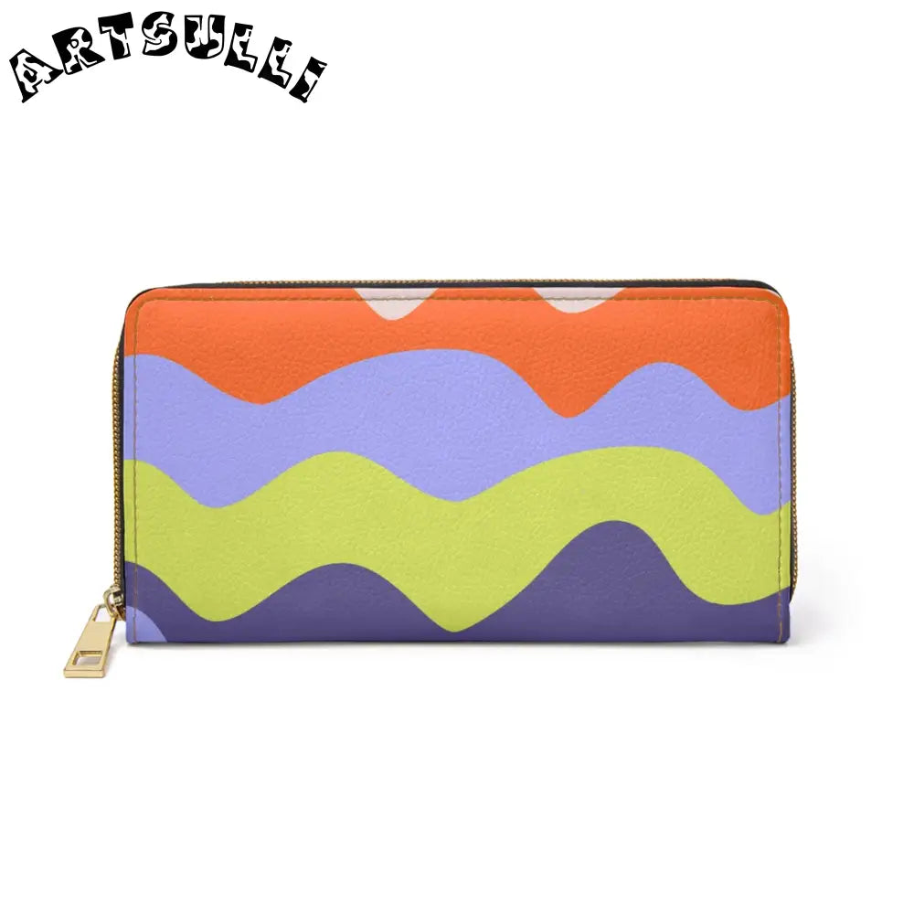 JAKKOUTTHEBXX Waves Red and Blue Zipper Wallet JAKKOUTTHEBXX