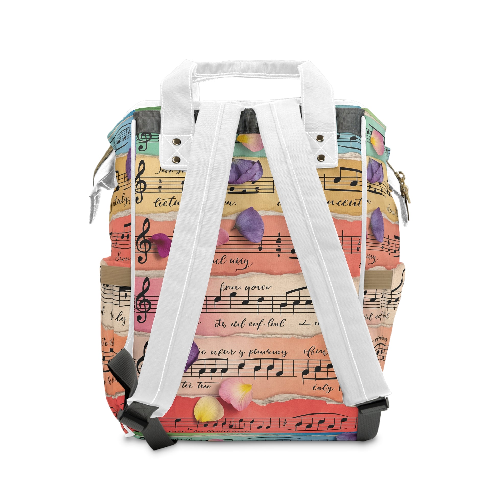Torn Type Beat Sheet Music Multi-Color Multifunctional Diaper Backpack, Artsulli - Art is Long, Life is Short, Bags, , , , , , , 