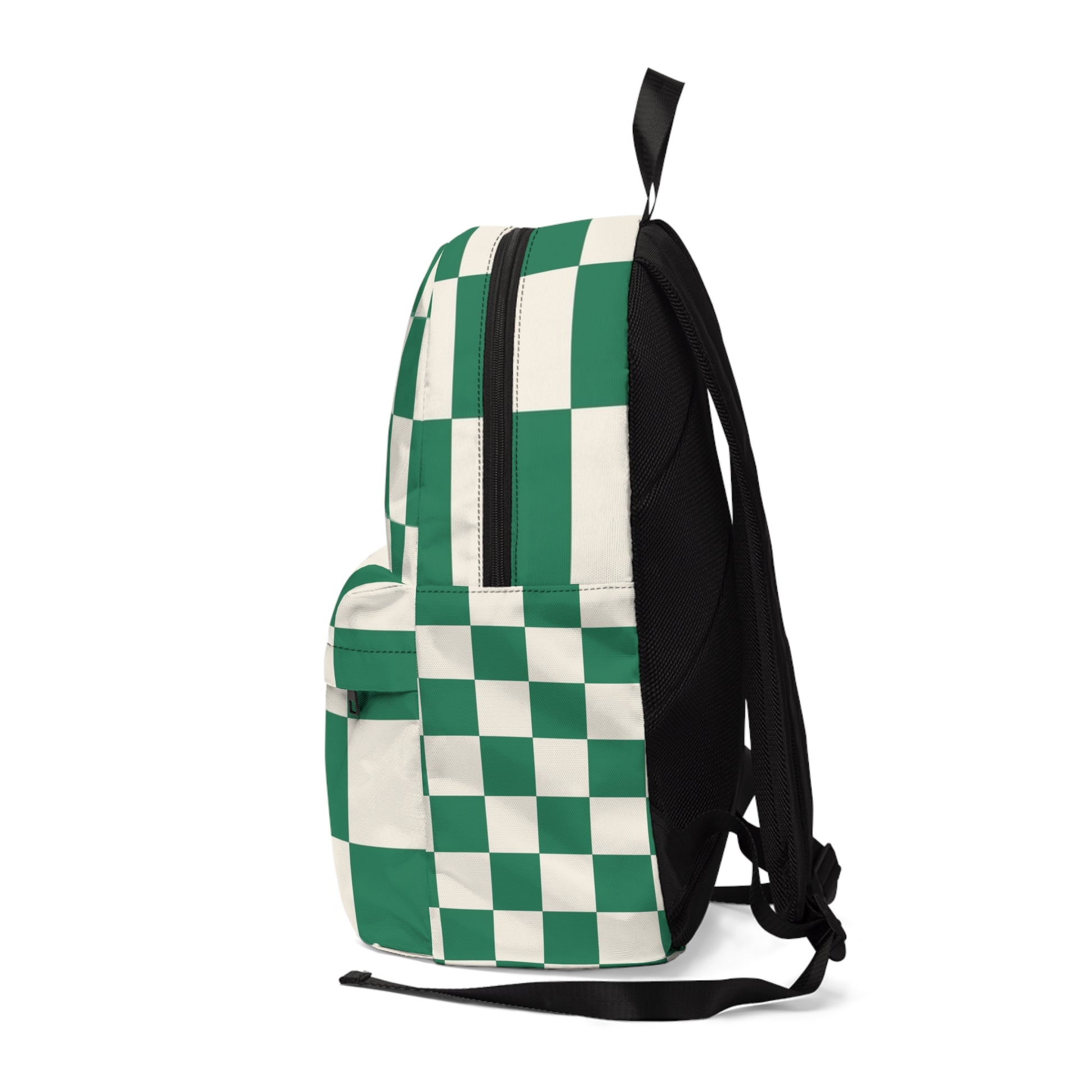 Checkerboard Dark Green Unisex Classic Backpack, Artsulli - Art is Long, Life is Short, Bags, , , , , , , 