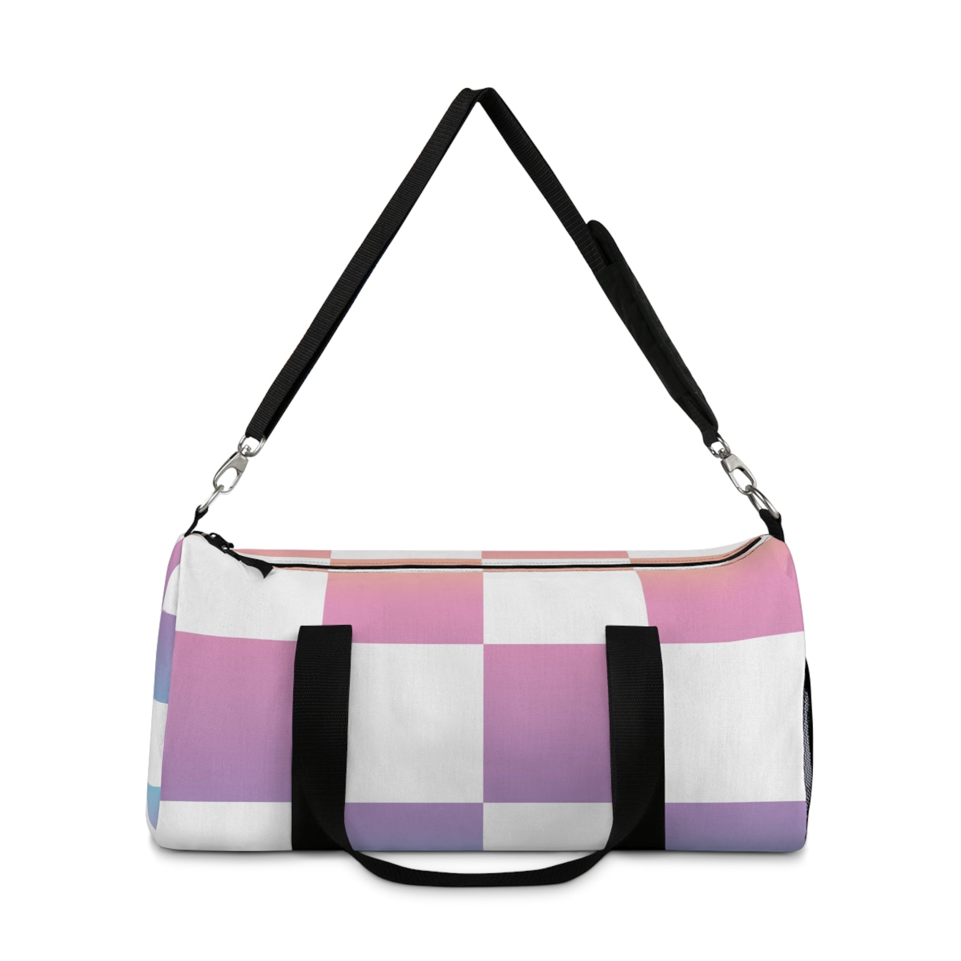 Vaporwave Check Duffel Bag, Artsulli - Art is Long, Life is Short, Bags, , , , , , , 