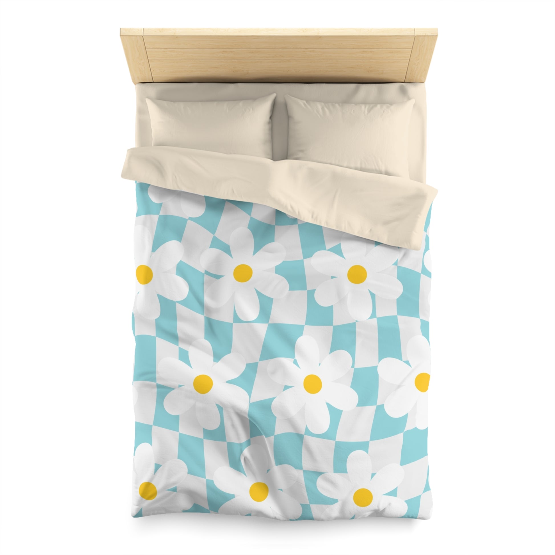 Trippy Check Garden Microfiber Duvet Cover, Artsulli - Art is Long, Life is Short, Home Decor, , , , , , , 