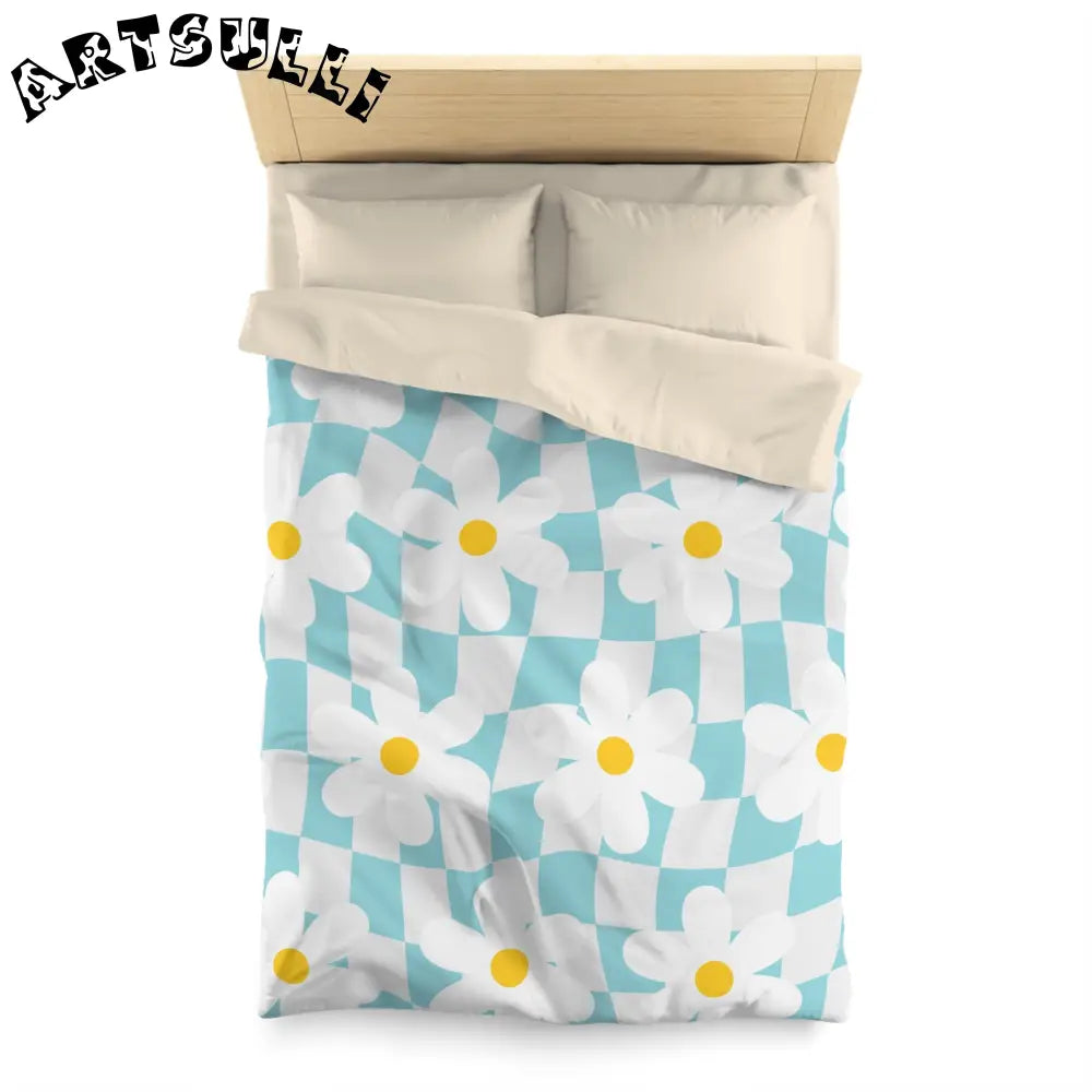 JAKKOUTTHEBXX Trippy Check Garden Microfiber Duvet Cover