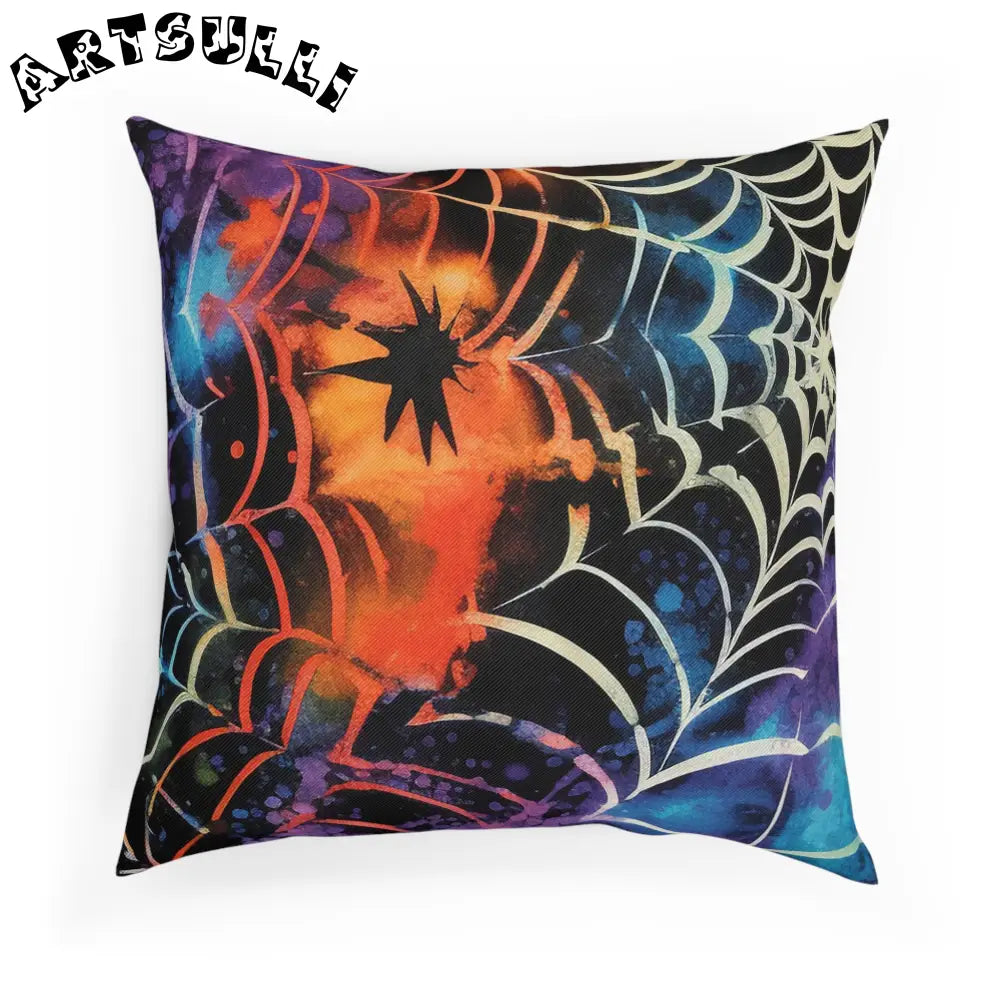 JAKKOUTTHEBXX Spider Web Illustration Printed Halloween Pillow 2025