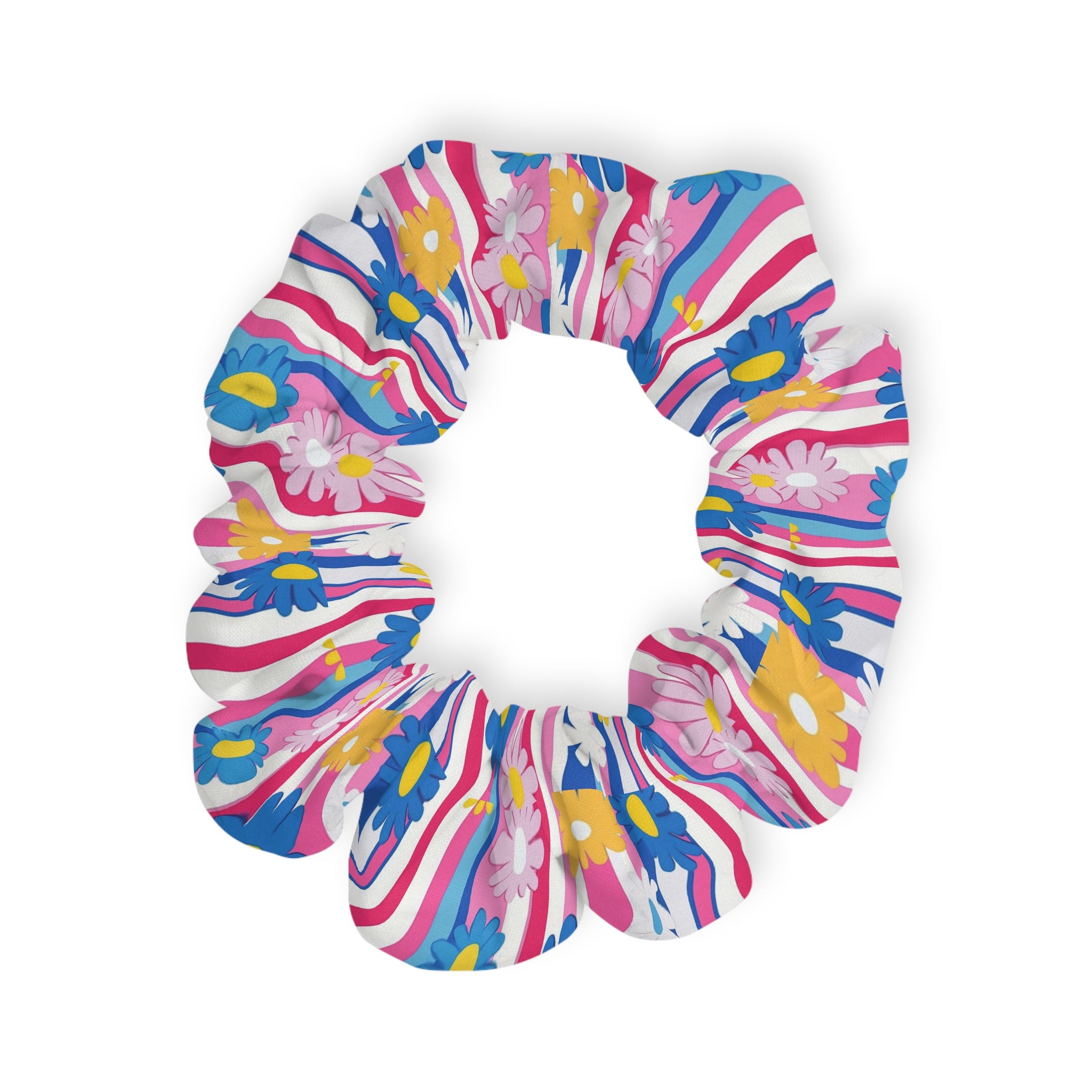 Flowers x Stripes Multi-Color Scrunchie, Artsulli - Art is Long, Life is Short, Accessories, , , , , , , 