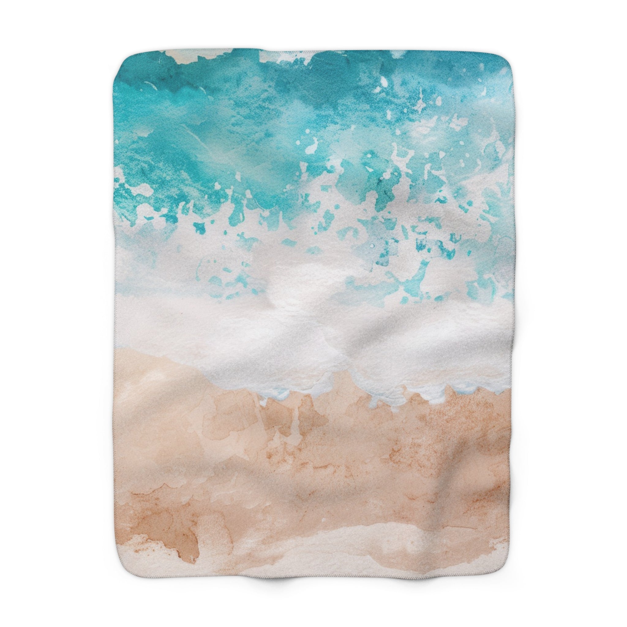 Seashore Sherpa Fleece Blanket, Artsulli - Art is Long, Life is Short, Home Decor, Size, 50" × 60", , , , , 31373087883850256458