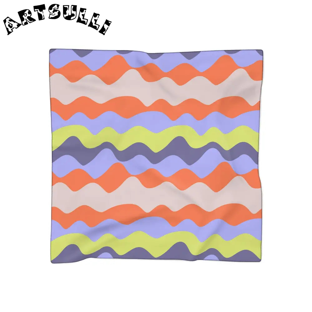 JAKKOUTTHEBXX Waves II Red and Blue Poly Scarf JAKKOUTTHEBXX