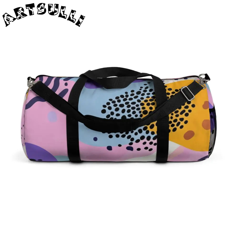 JAKKOUTTHEBXX Colorful Abstract Dots and Shapes Duffel Bag