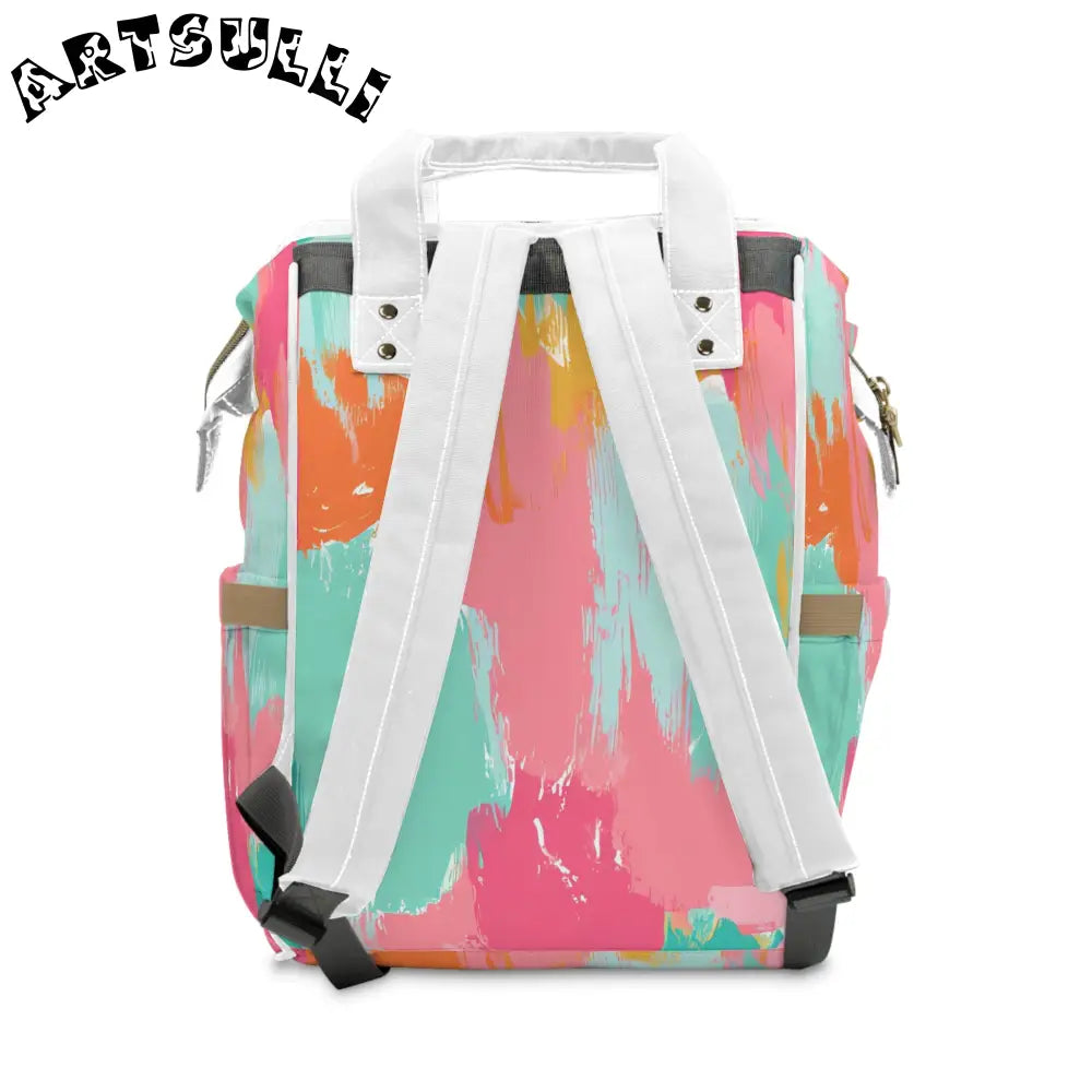 JAKKOUTTHEBXX Preppy Pixel Bloom Multifunctional Diaper Backpack