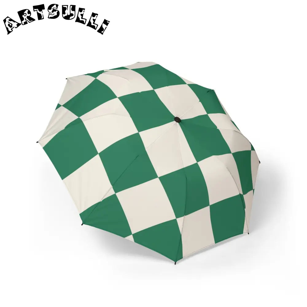 JAKKOUTTHEBXX Checkerboard Dark Green Semi-Automatic Foldable