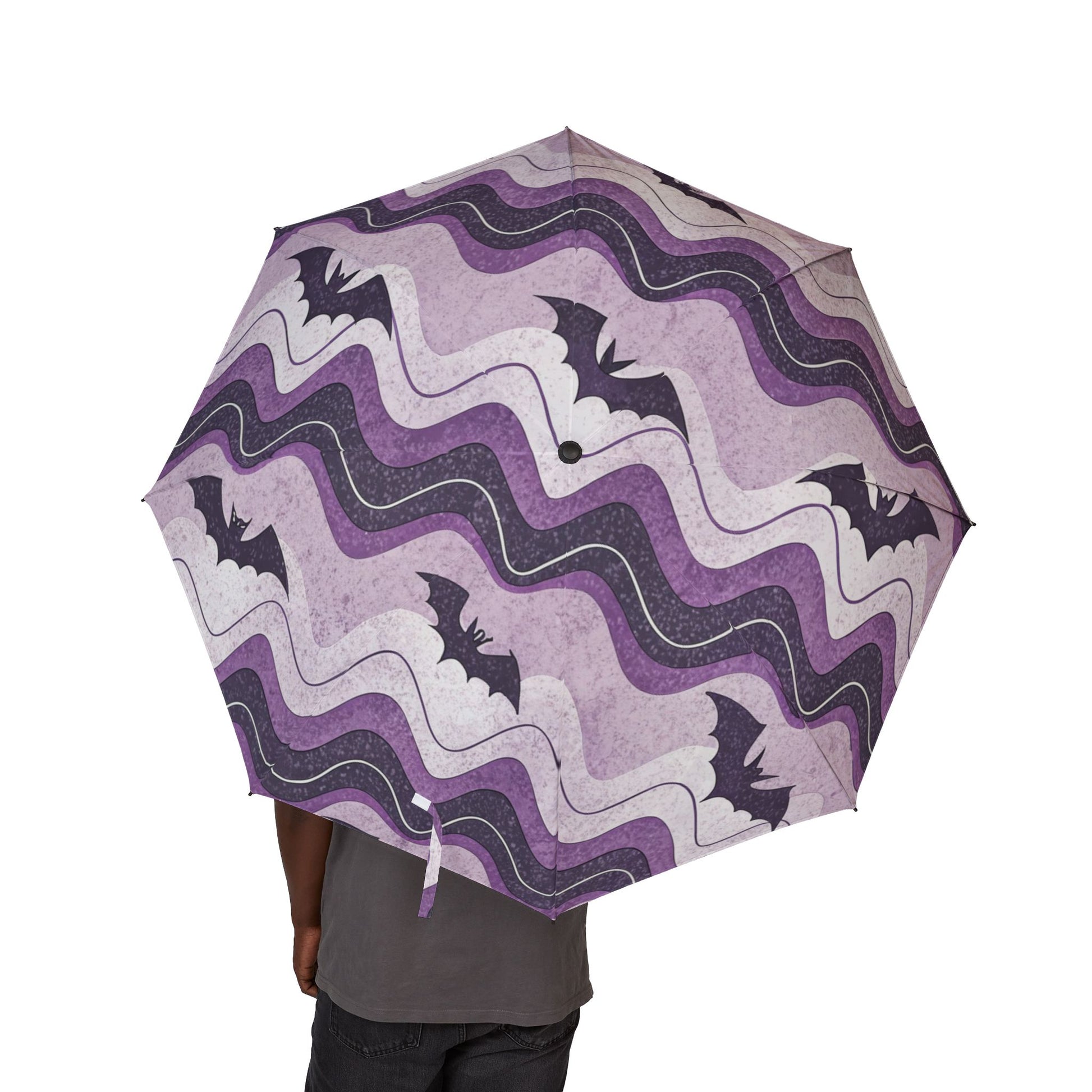 Bat Wave Semi-Automatic Foldable Umbrella, Artsulli - Art is Long, Life is Short, Accessories, , , , , , , 