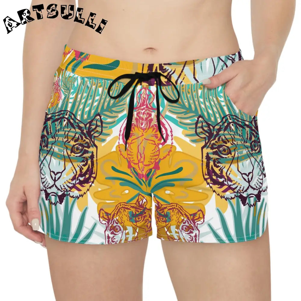 JAKKOUTTHEBXX Tropical Jungle Tigers Green and Brown Women’s Casual