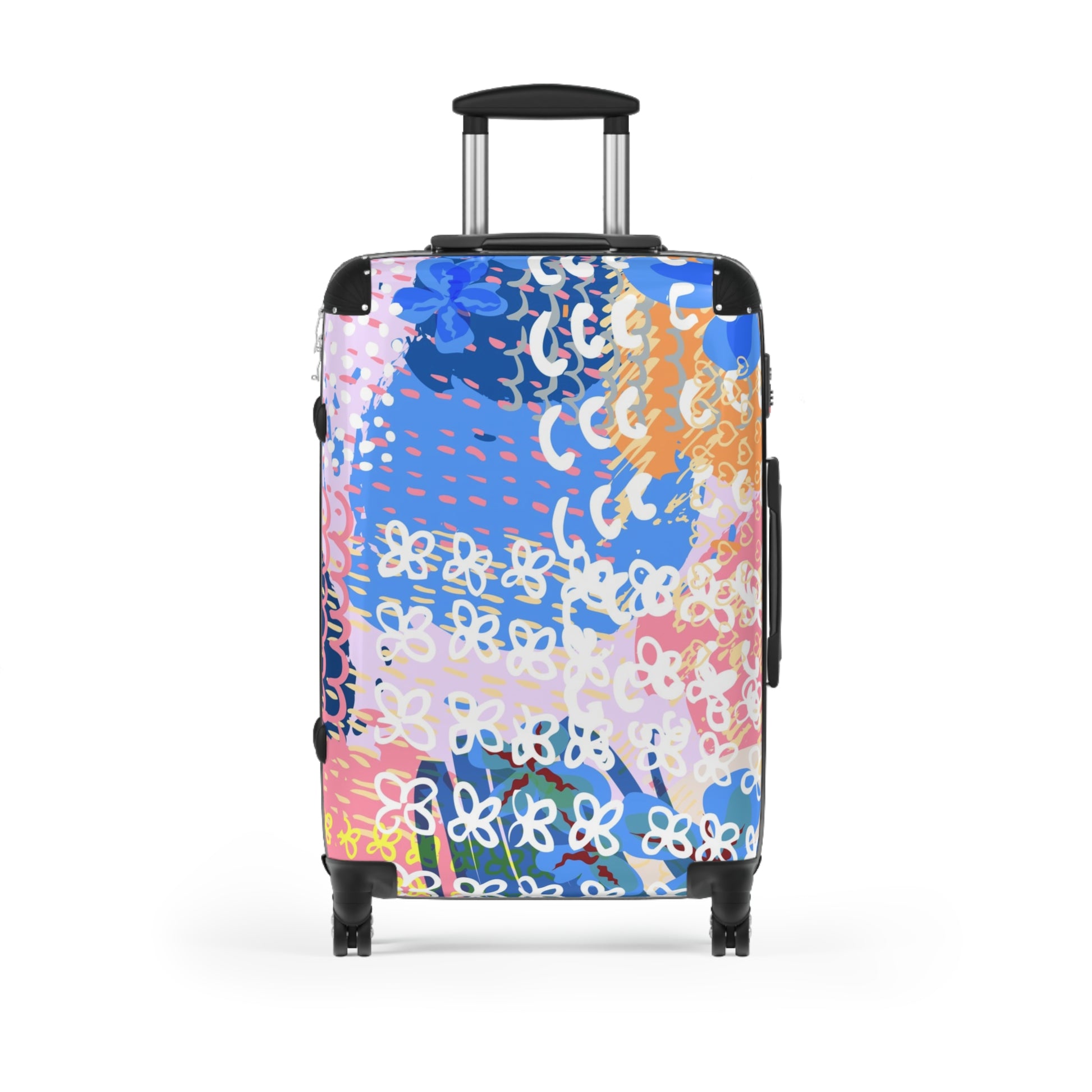 Flowers x Doodles x Hearts Multi-Color Suitcase, Artsulli - Art is Long, Life is Short, Bags, Size, Medium, Color, Black, , , 27051113631788333021
