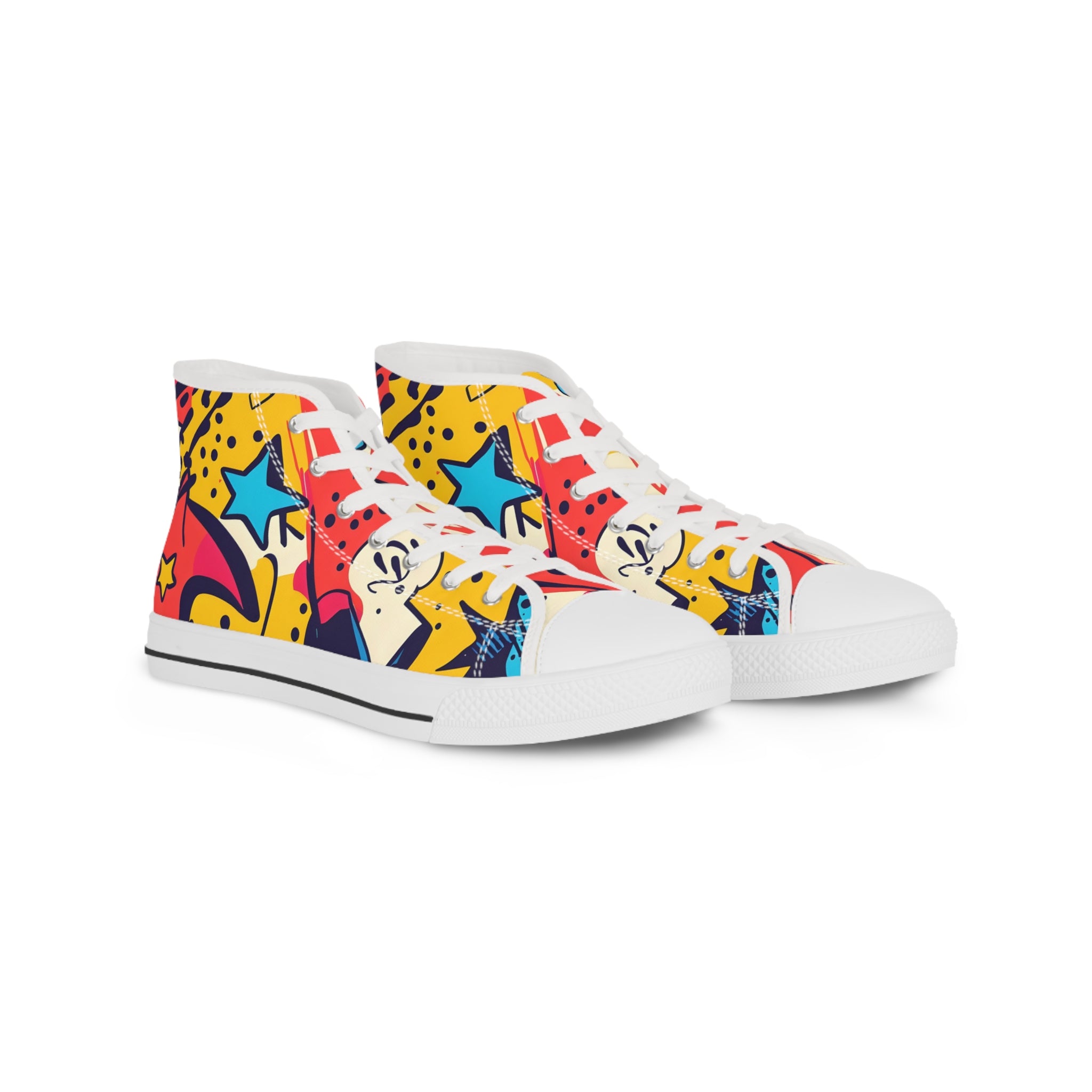 Comic x Pop Art Men's High Top Sneakers, Artsulli - Art is Long, Life is Short, Shoes, Size, US 5, Color, White sole, , , 33597111098367345461
