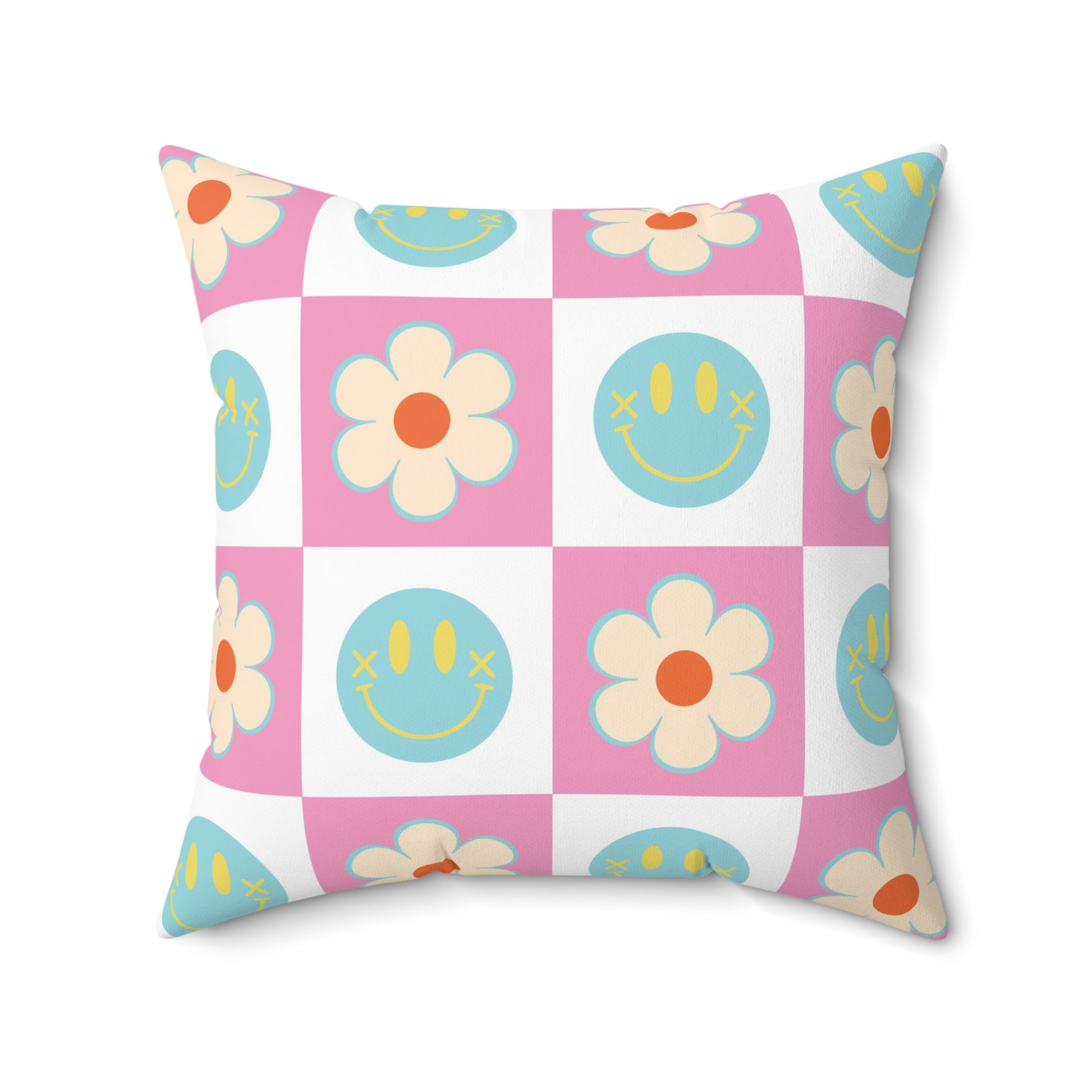 Madotsukis Grin Bloom Spun Polyester Square Pillow, Artsulli - Art is Long, Life is Short, Home Decor, , , , , , , 