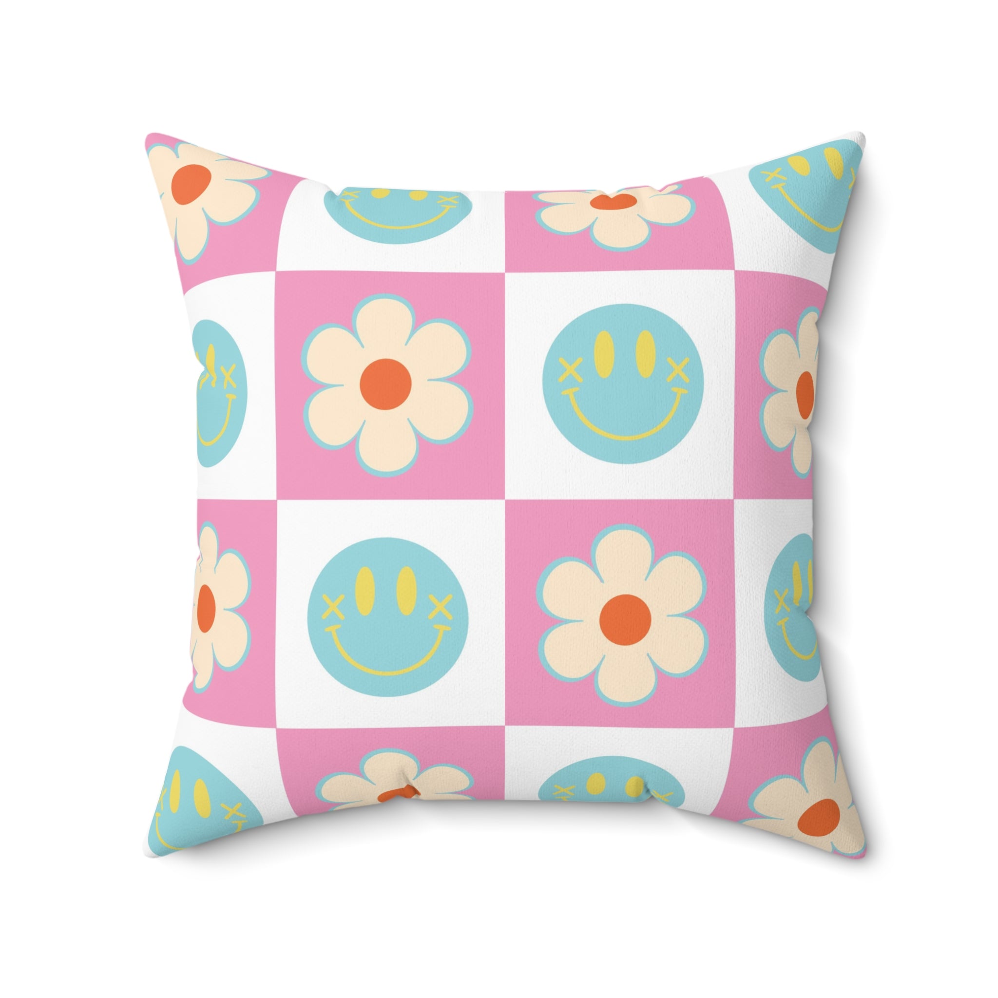Madotsukis Grin Bloom Spun Polyester Square Pillow, Artsulli - Art is Long, Life is Short, Home Decor, , , , , , , 