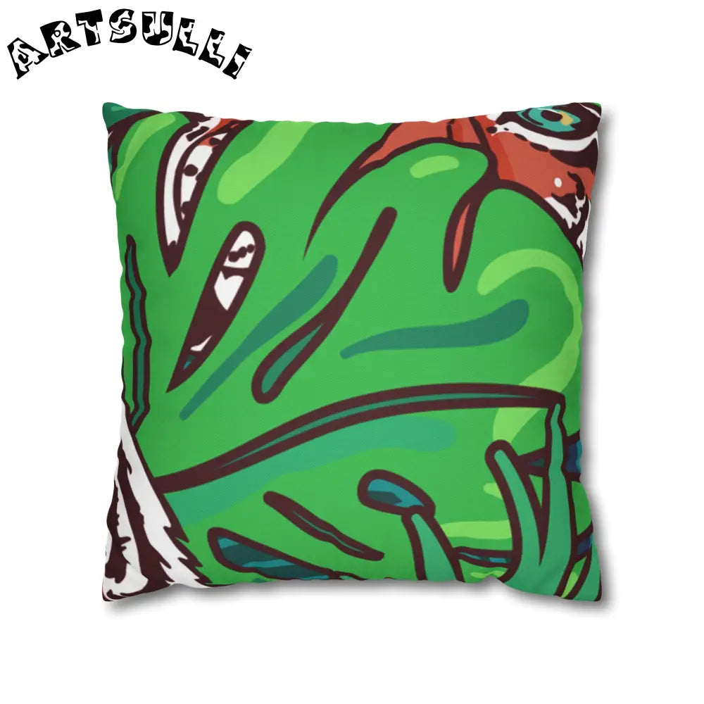 JAKKOUTTHEBXX Tropical Jungle Tigers Blue and Green Spun Polyester