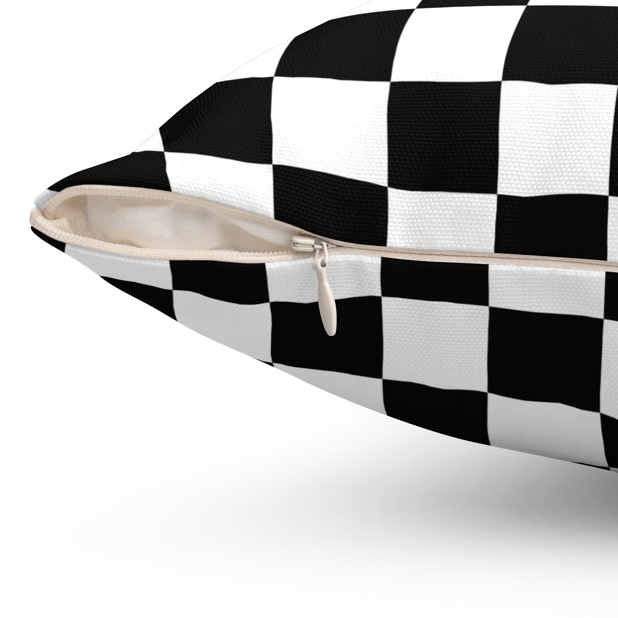 Checkerboard Black and White Spun Polyester Square Pillow, Artsulli - Art is Long, Life is Short, Home Decor, , , , , , , 