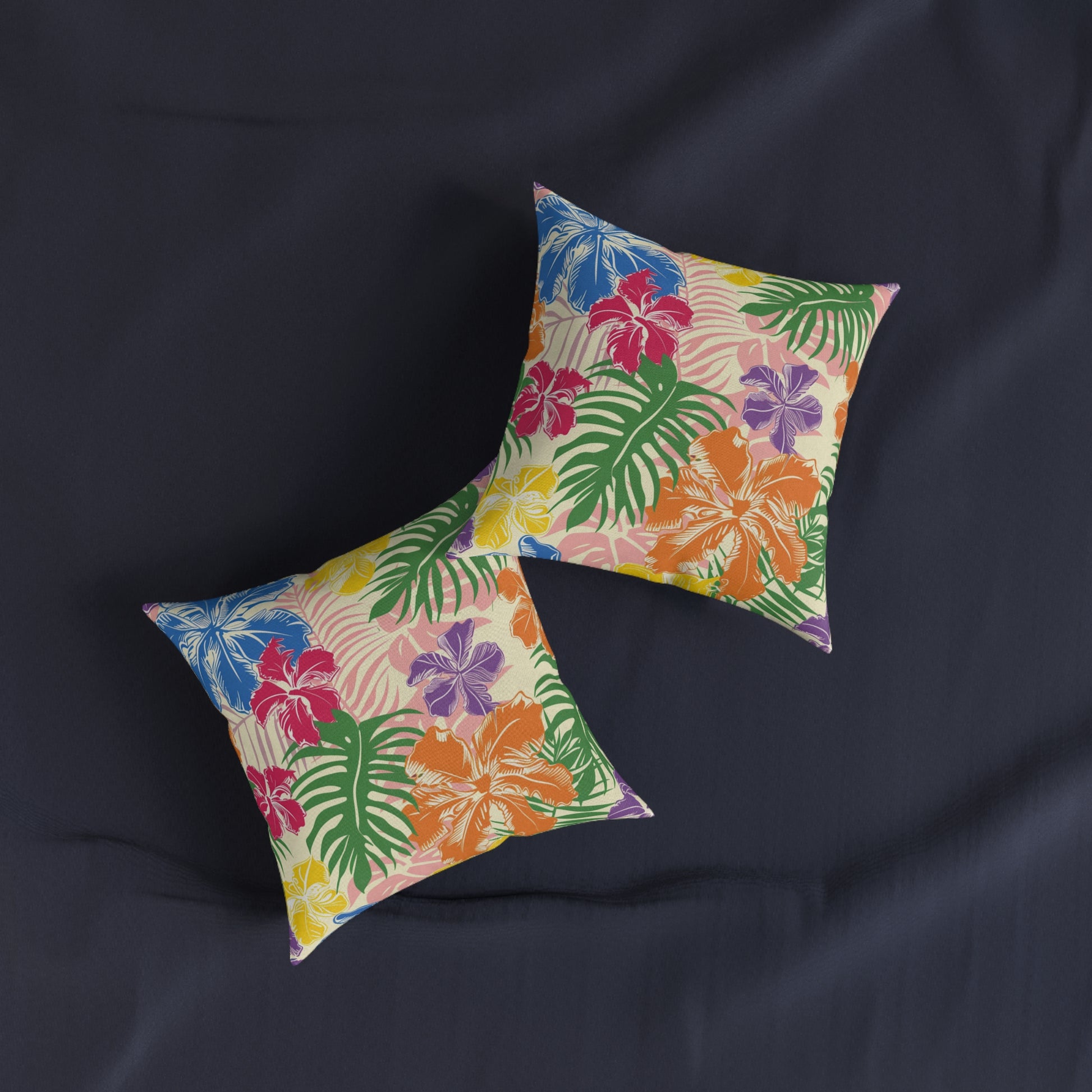 Blooming Tropical Flowers Square Pillow, Artsulli - Art is Long, Life is Short, Home Decor, , , , , , , 