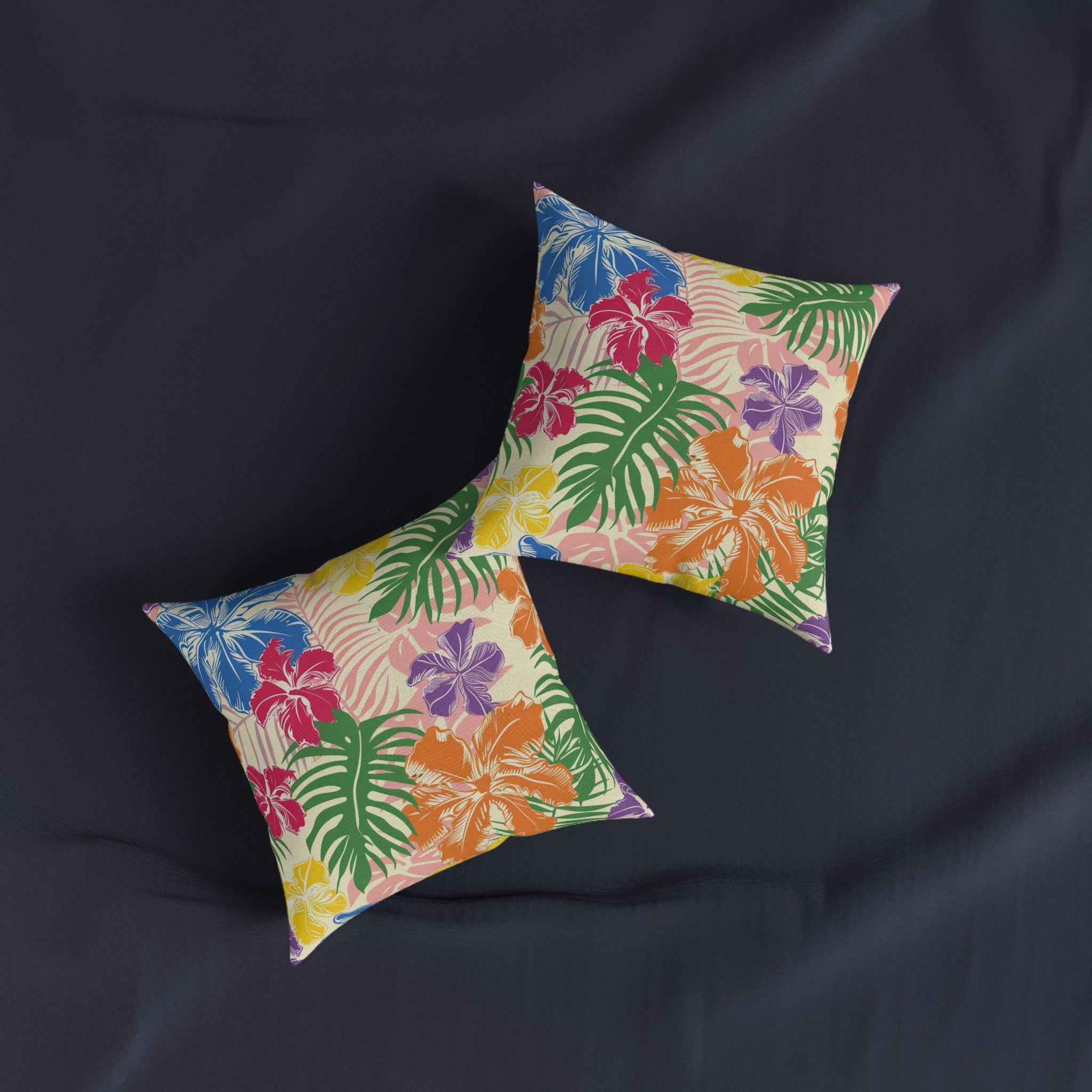 Blooming Tropical Flowers Square Pillow, Artsulli - Art is Long, Life is Short, Home Decor, , , , , , , 