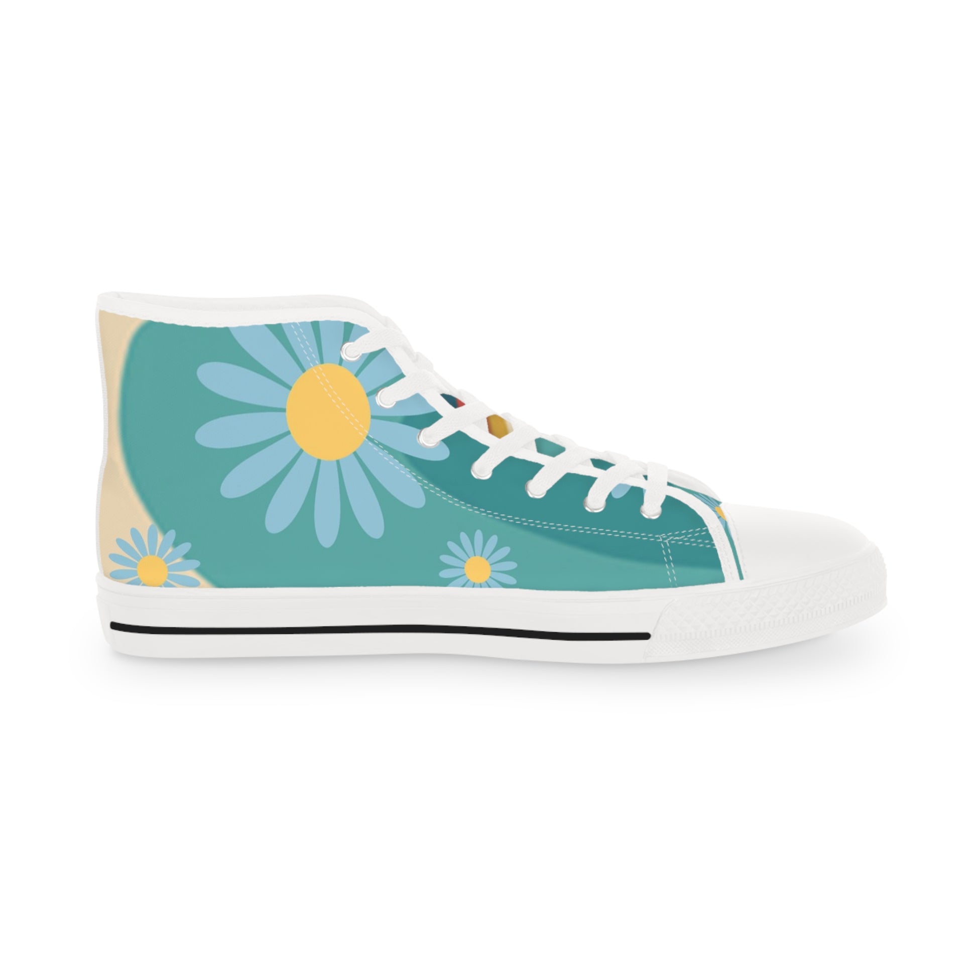 Psychedelic Floral Hills Multi-Color Men's High Top Sneakers, Artsulli - Art is Long, Life is Short, Shoes, , , , , , , 
