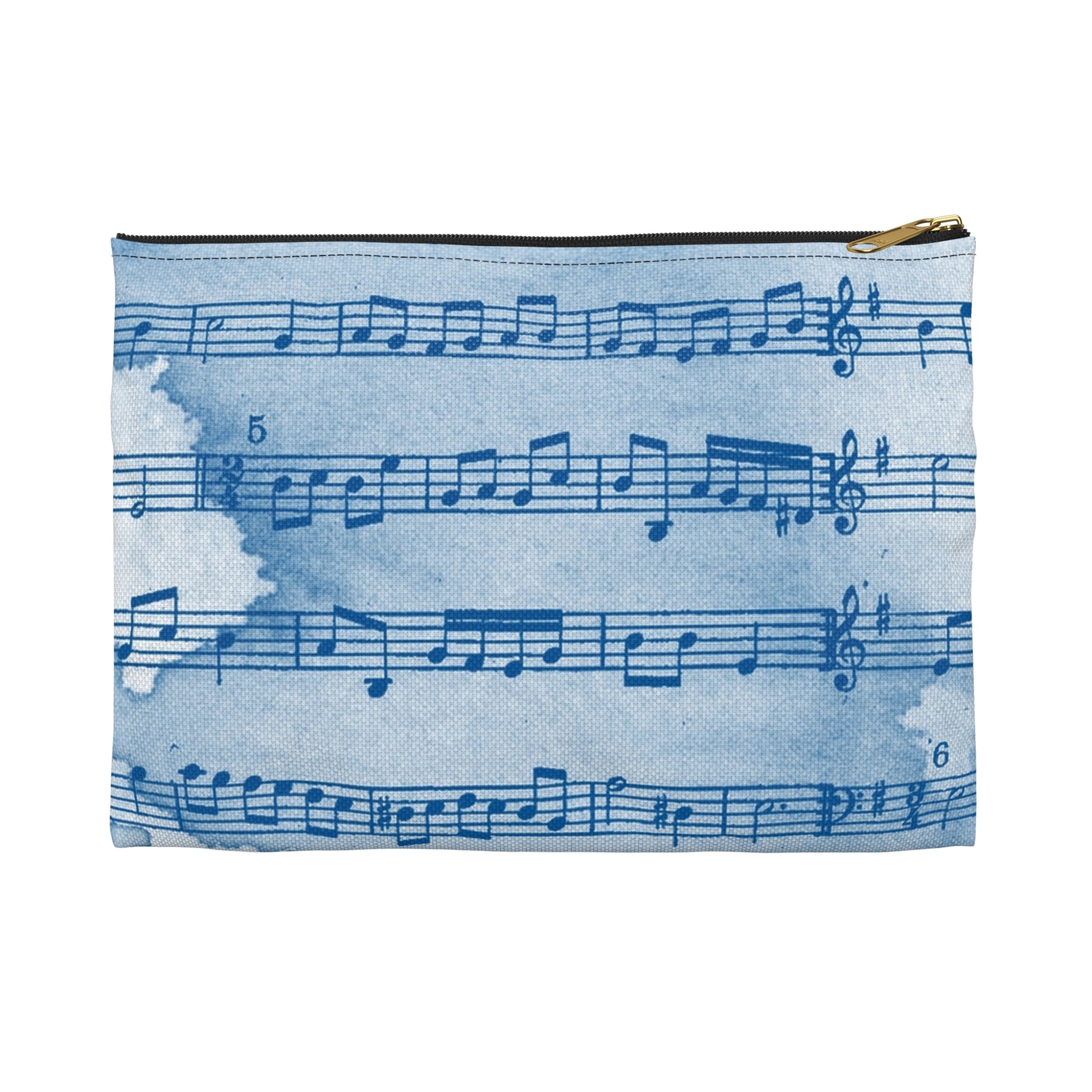 Drip Spill Type Beat Sheet Music Blue Accessory Pouch, Artsulli - Art is Long, Life is Short, Bags, Size, Small, Color, Black zipper, , , 21573155535122451679