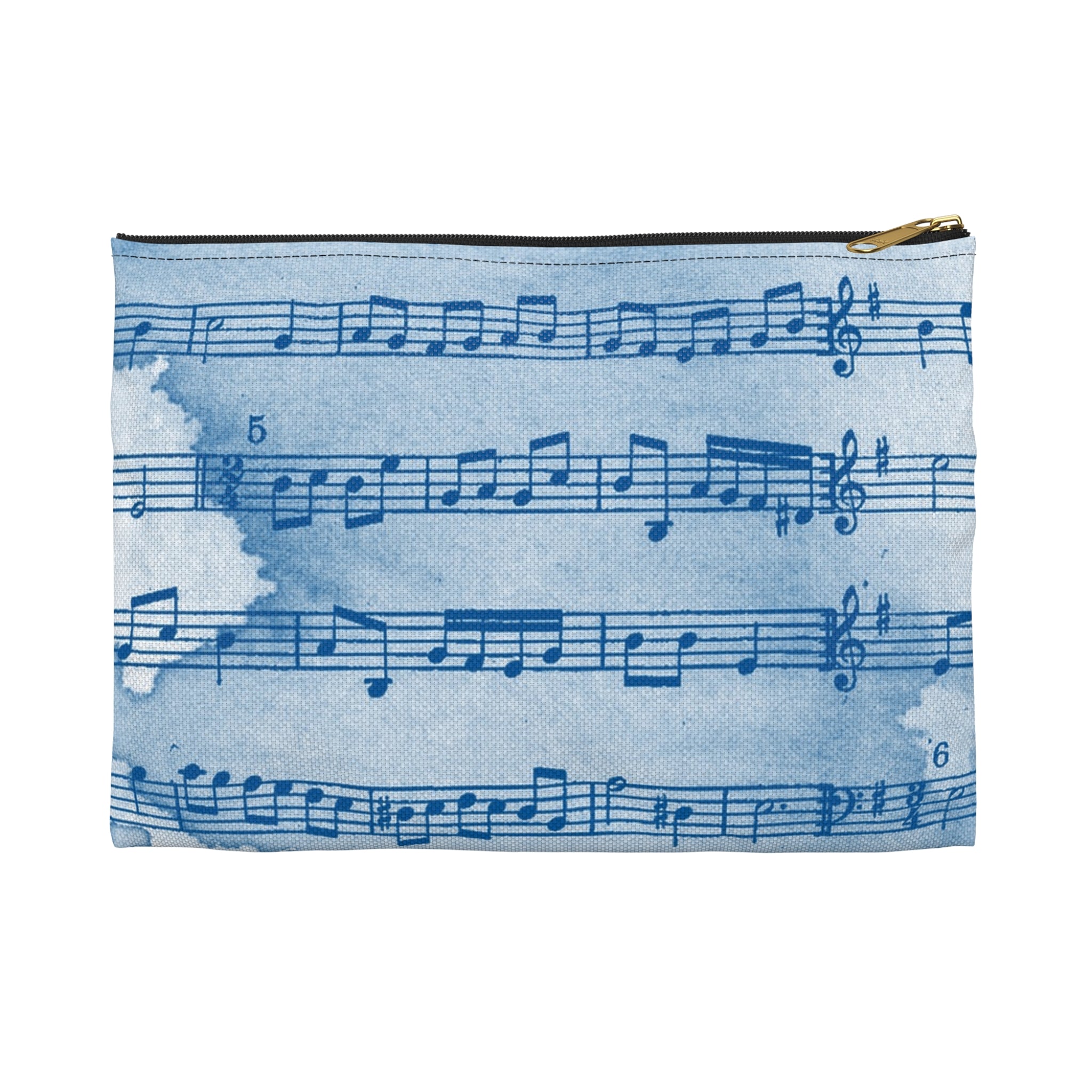 Drip Spill Type Beat Sheet Music Blue Accessory Pouch, Artsulli - Art is Long, Life is Short, Bags, Size, Small, Color, Black zipper, , , 21573155535122451679