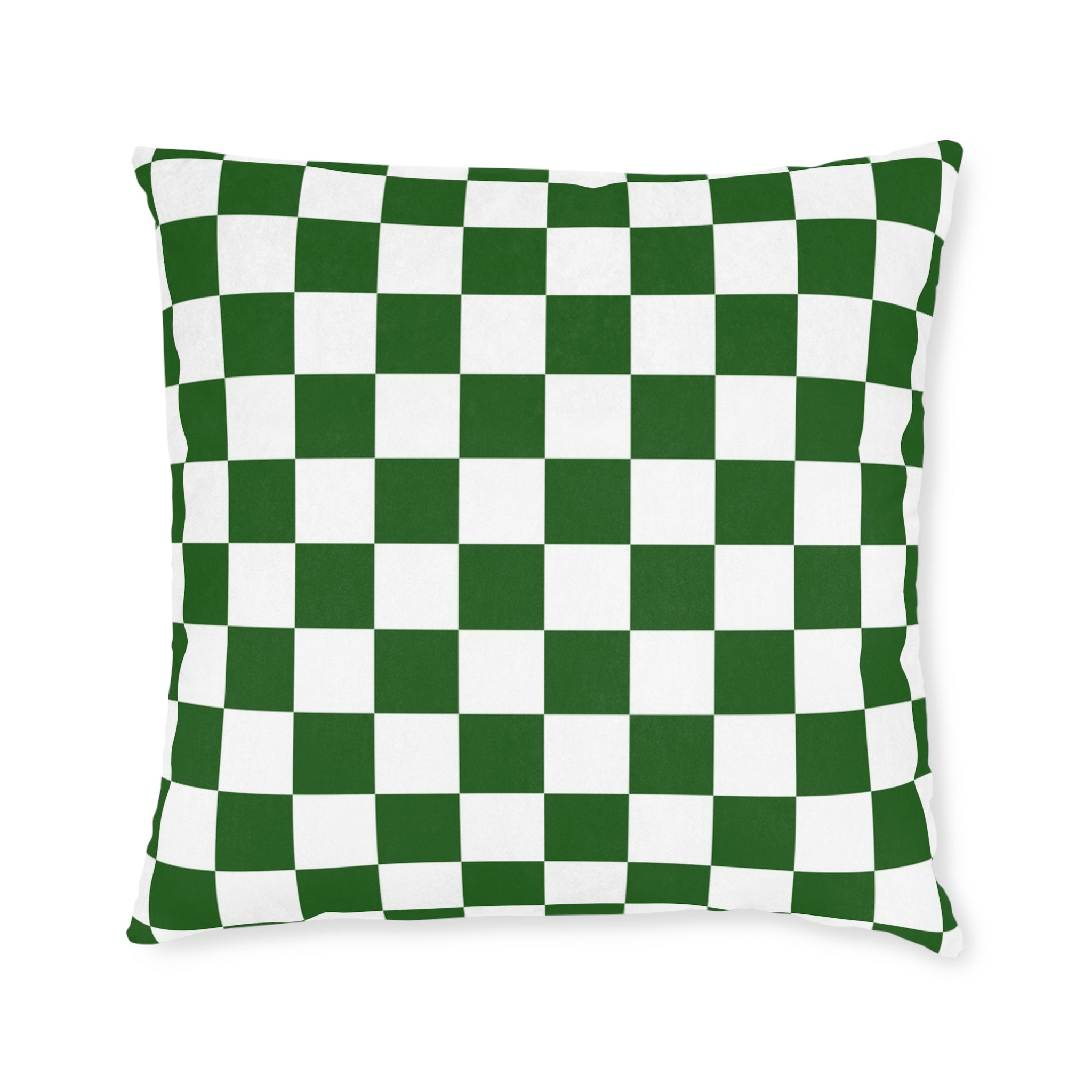 Checkerboard White and Dark Green Square Pillow, Artsulli - Art is Long, Life is Short, Home Decor, , , , , , , 