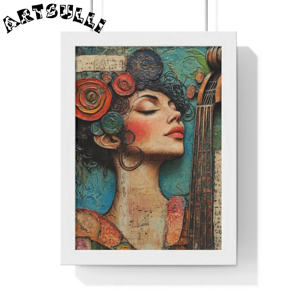 Woman With A Violin III Vertical Framed Poster, Artsulli - Art is Long, Life is Short, Poster, Size, 8" x 11", Color, White, , , 28236176049491646876