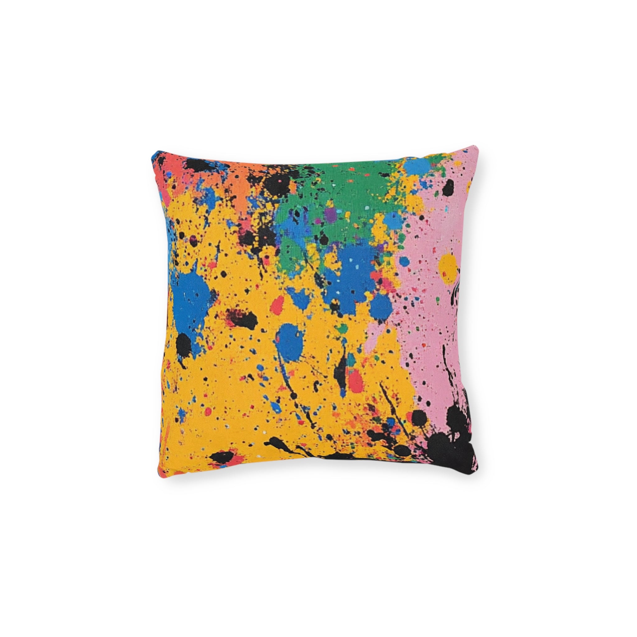 The Colors Of Paint Splatter Square Pillow - Pink Back, Artsulli - Art is Long, Life is Short, Home Decor, Size, 12" × 12", , , , , 12650224220669