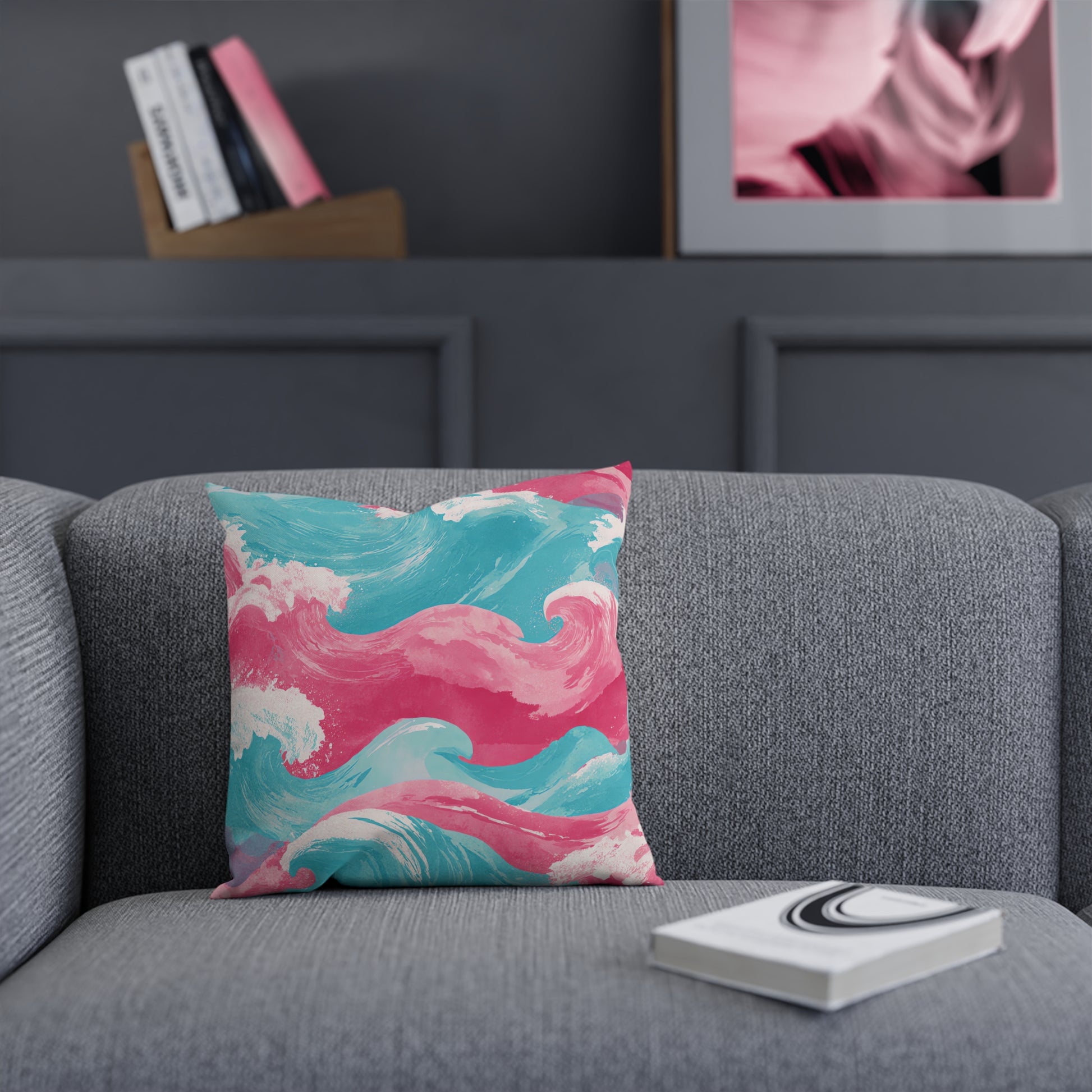 The Great Pastelwave Pink and Blue Cushion, Artsulli - Art is Long, Life is Short, Home Decor, , , , , , , 