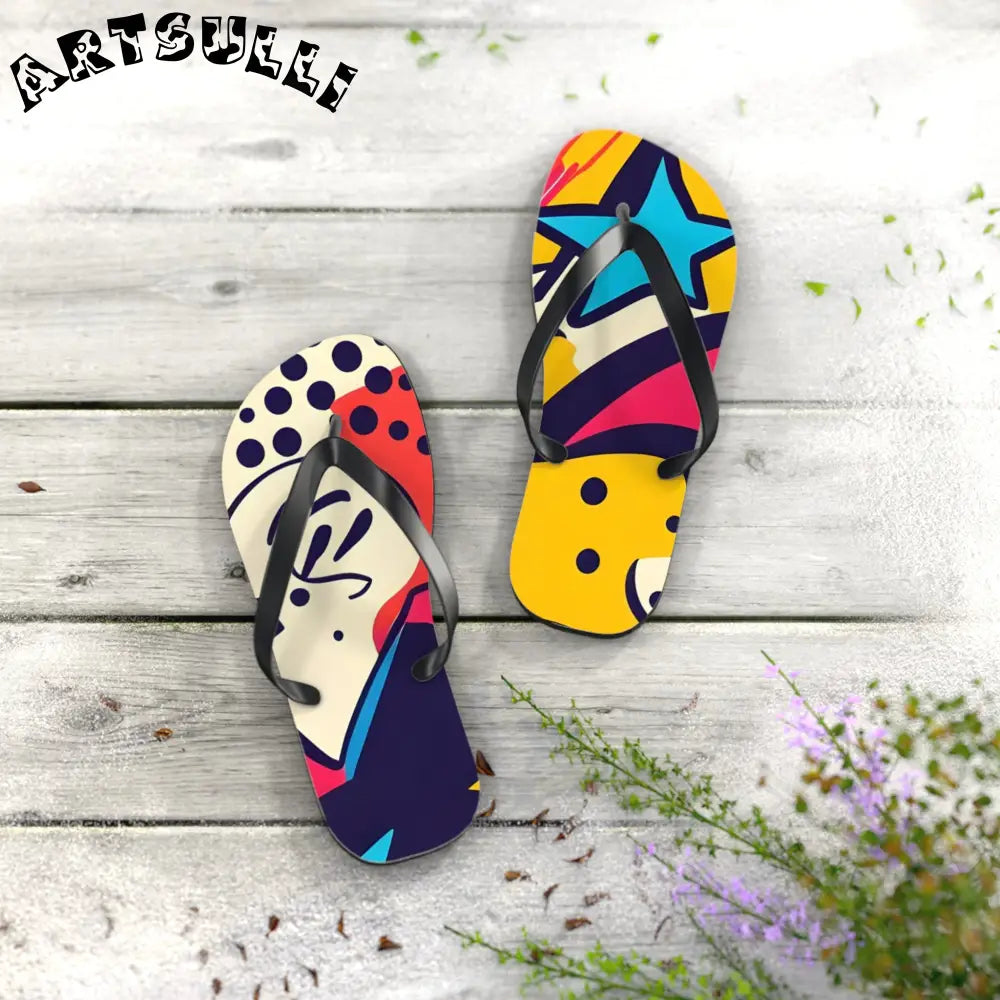 JAKKOUTTHEBXX Comic x Pop Art Flip Flops JAKKOUTTHEBXX Artsulli