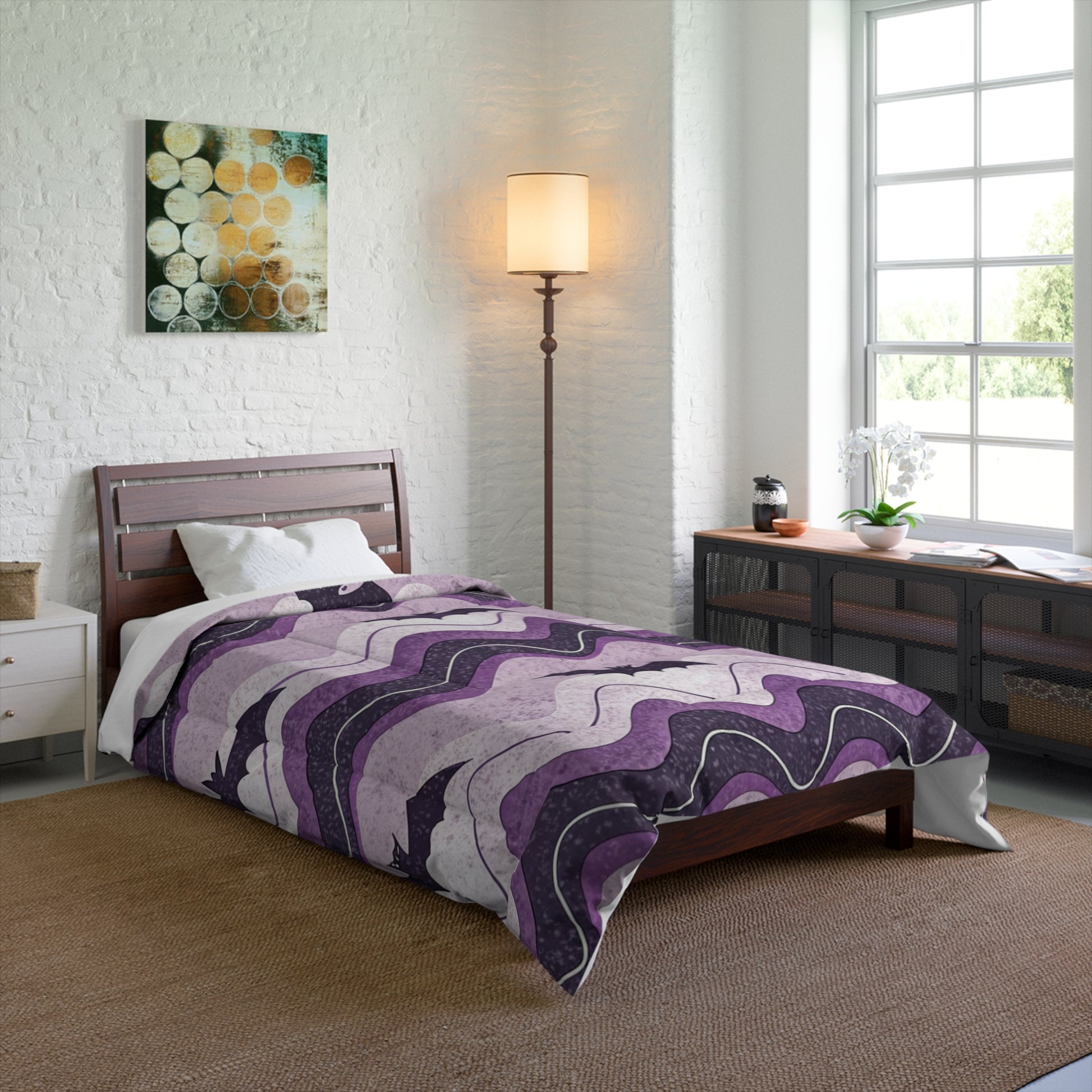 Bat Wave Comforter, Artsulli - Art is Long, Life is Short, Home Decor, , , , , , , 