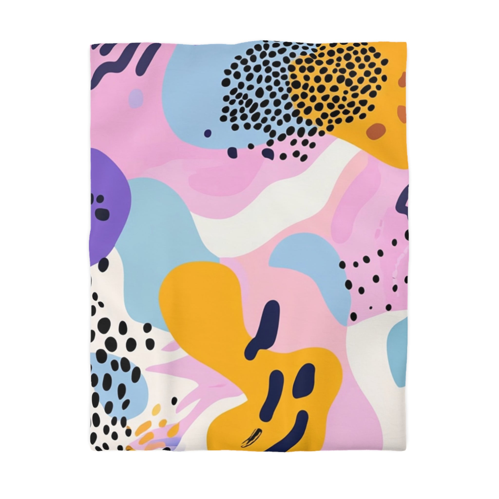 Colorful Abstract Dots and Shapes Microfiber Duvet Cover, Artsulli - Art is Long, Life is Short, Home Decor, Size, Twin, Color, Cream, , , 25836176063354