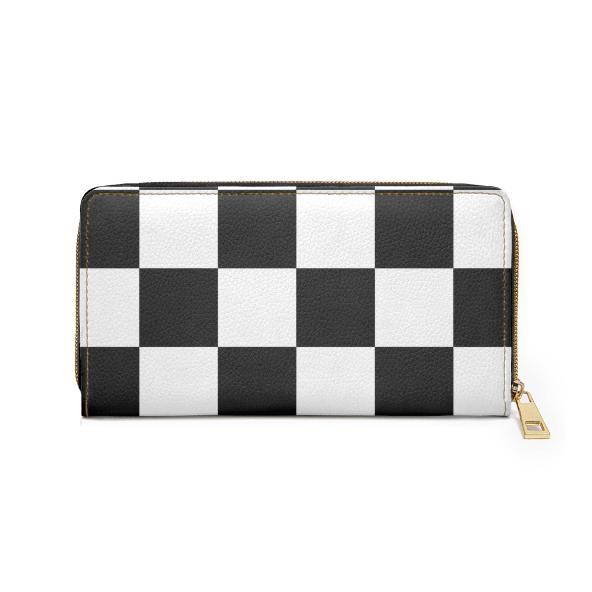 Checkerboard Black and White Zipper Wallet, Artsulli - Art is Long, Life is Short, Accessories, , , , , , , 