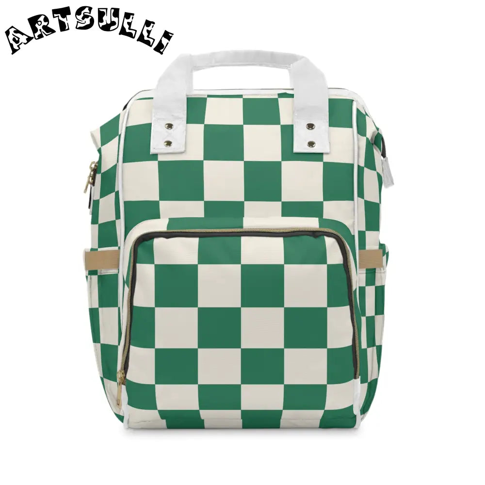 JAKKOUTTHEBXX Checkerboard Dark Green Multifunctional Diaper