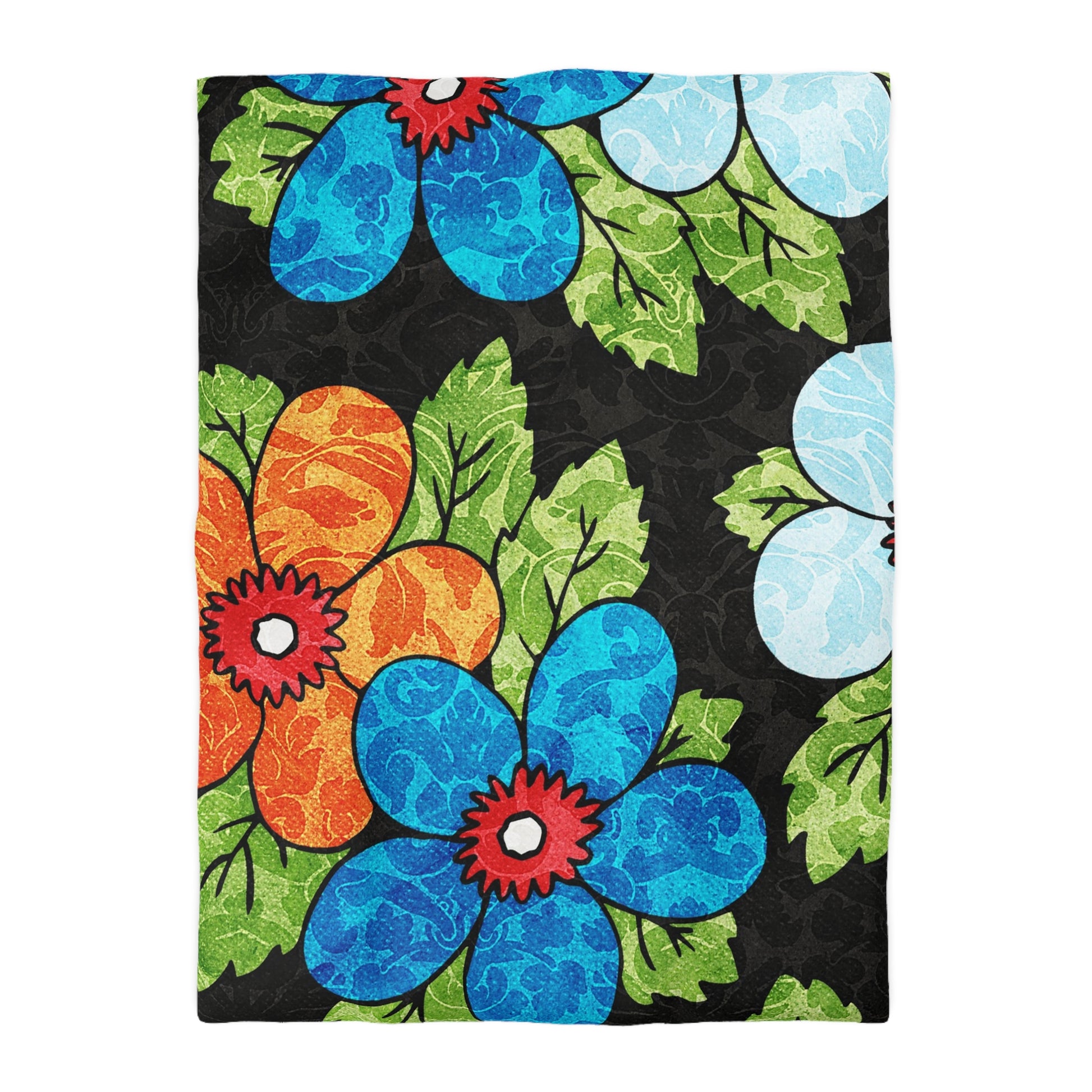 Groovy Black Floral Kl Microfiber Duvet Cover, Artsulli - Art is Long, Life is Short, Home Decor, Size, Twin XL, Color, Cream, , , 16927604116796073138