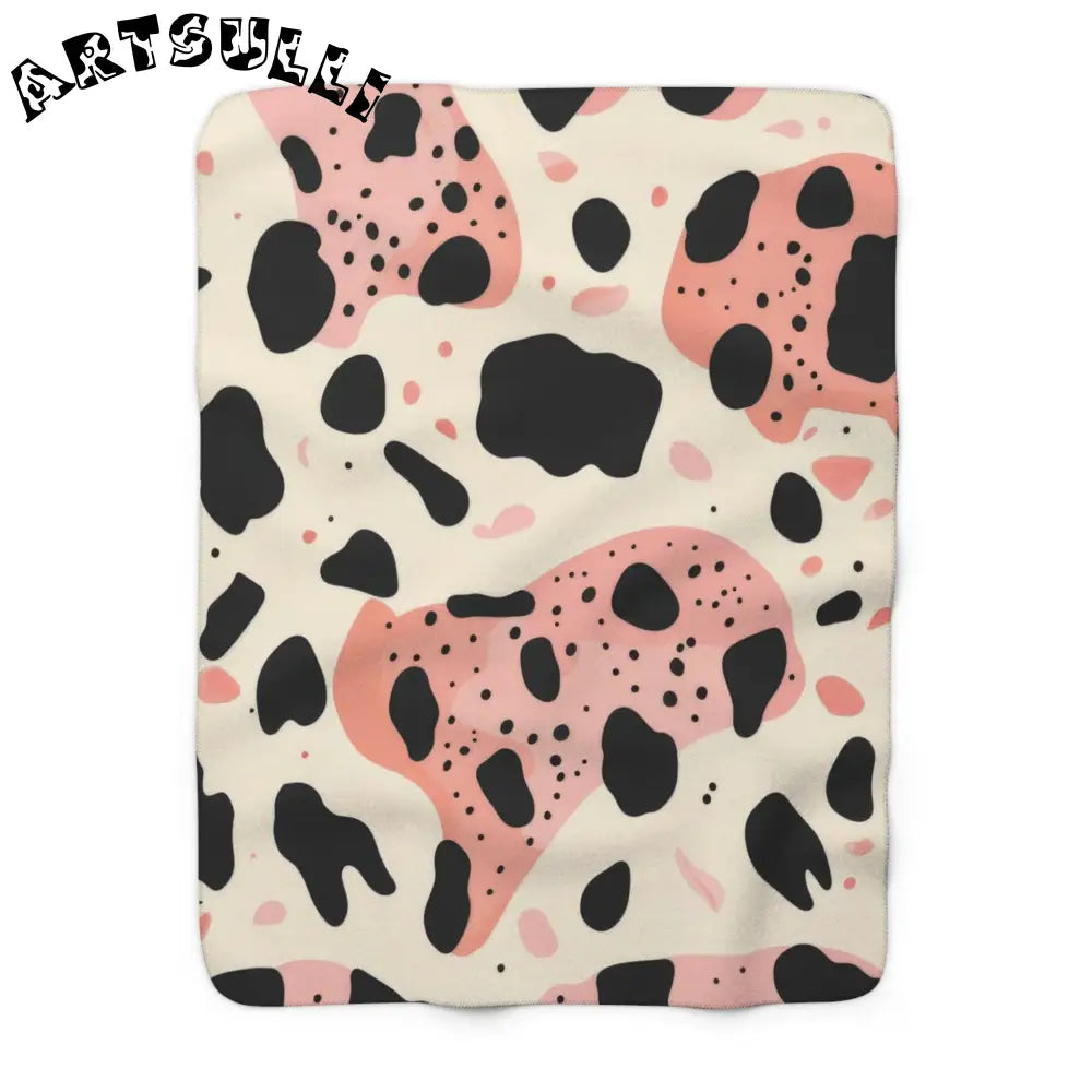 JAKKOUTTHEBXX Pink Cow Print Cozy Fleece Blanket 2025