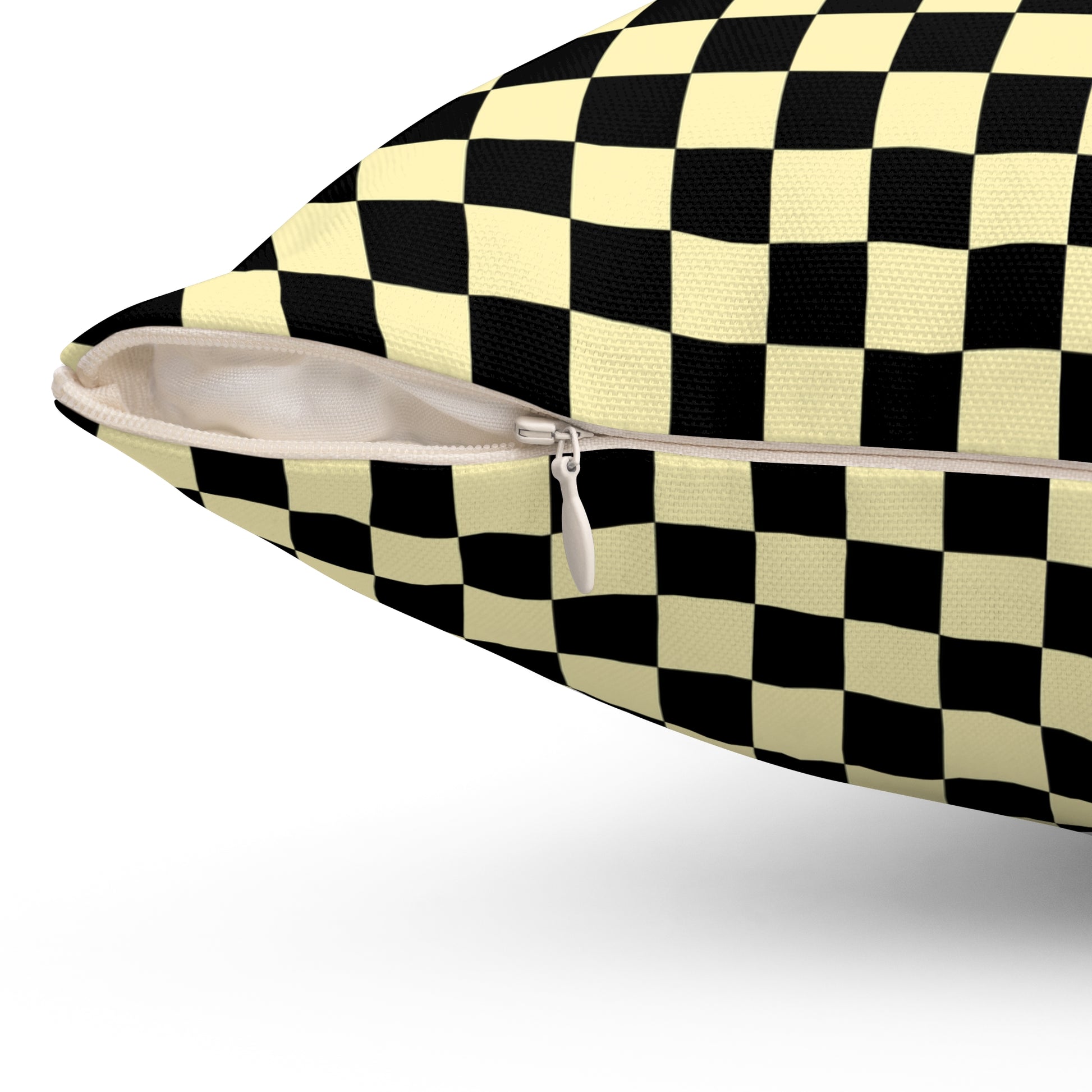 Checkerboard II Black and Yellow Spun Polyester Square Pillow, Artsulli - Art is Long, Life is Short, Home Decor, , , , , , , 