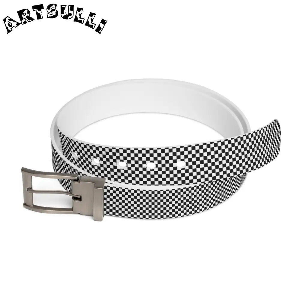 JAKKOUTTHEBXX Checkerboard Black and White Belt JAKKOUTTHEBXX