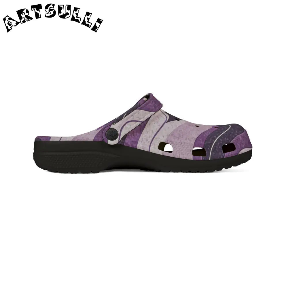 JAKKOUTTHEBXX Bat Wave Purple EVA Foam Rubber Shoes (AOP)