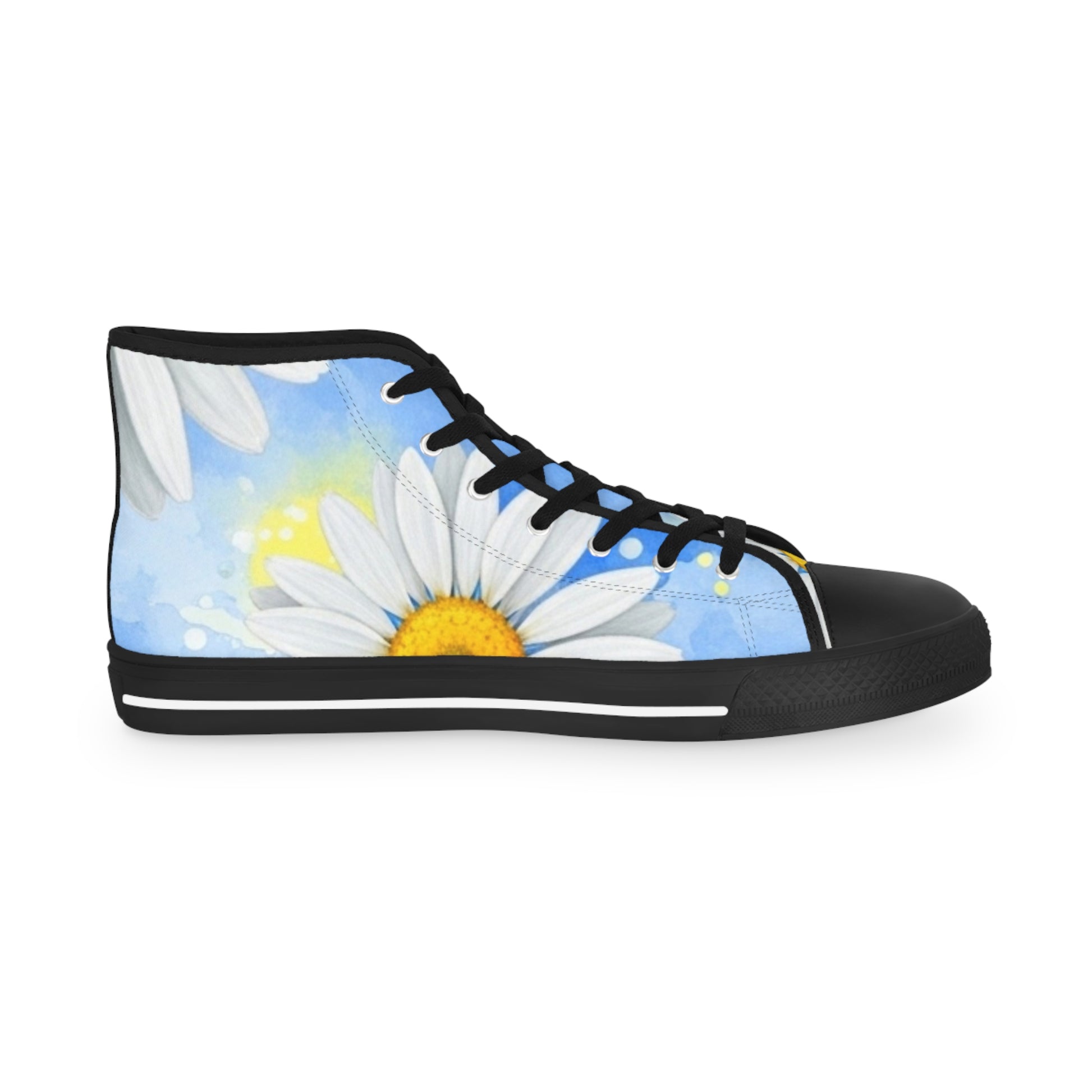 Daisies Men's High Top Sneakers, Artsulli - Art is Long, Life is Short, Shoes, , , , , , , 