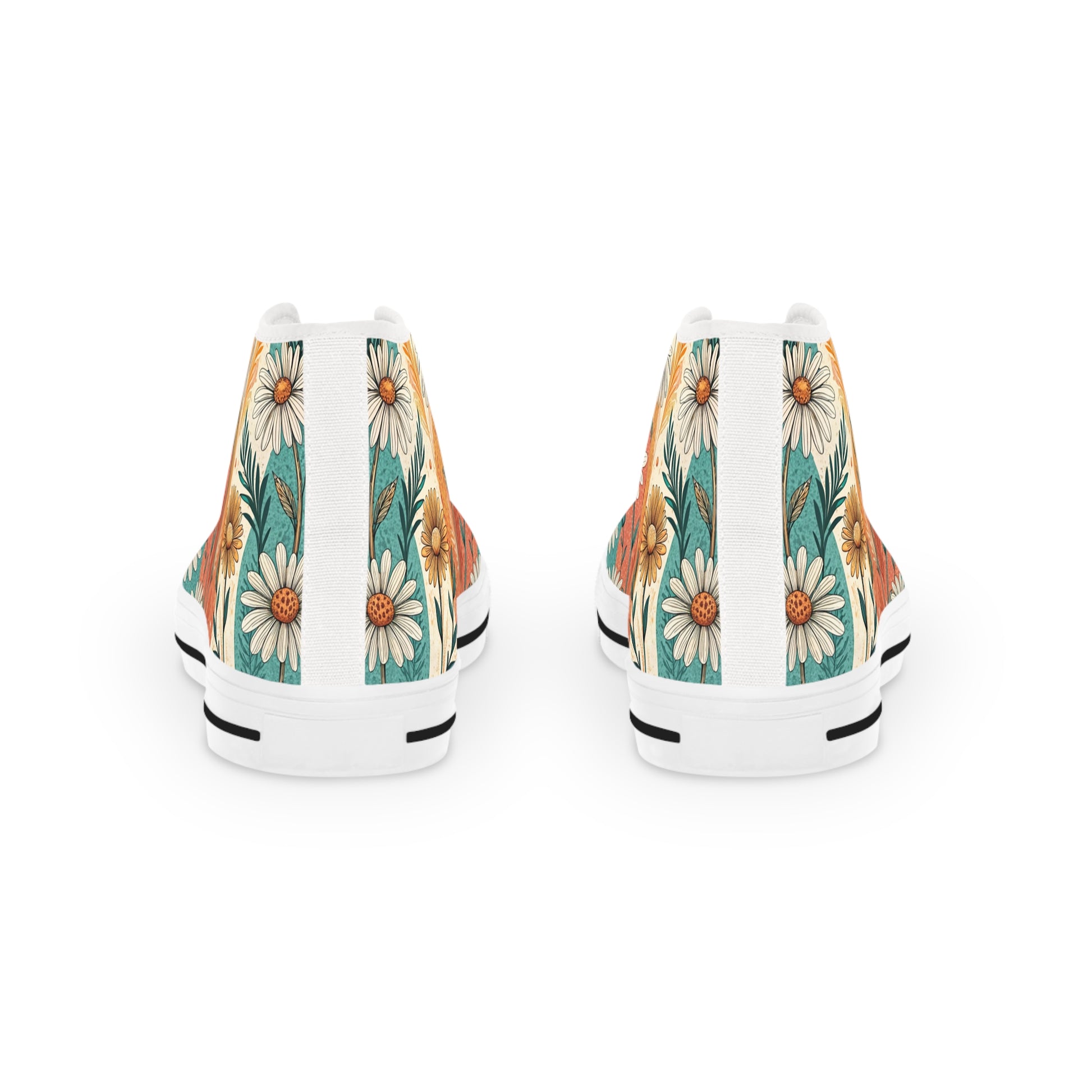 Retro Daisy Dream II Men's High Top Sneakers, Artsulli - Art is Long, Life is Short, Shoes, , , , , , , 