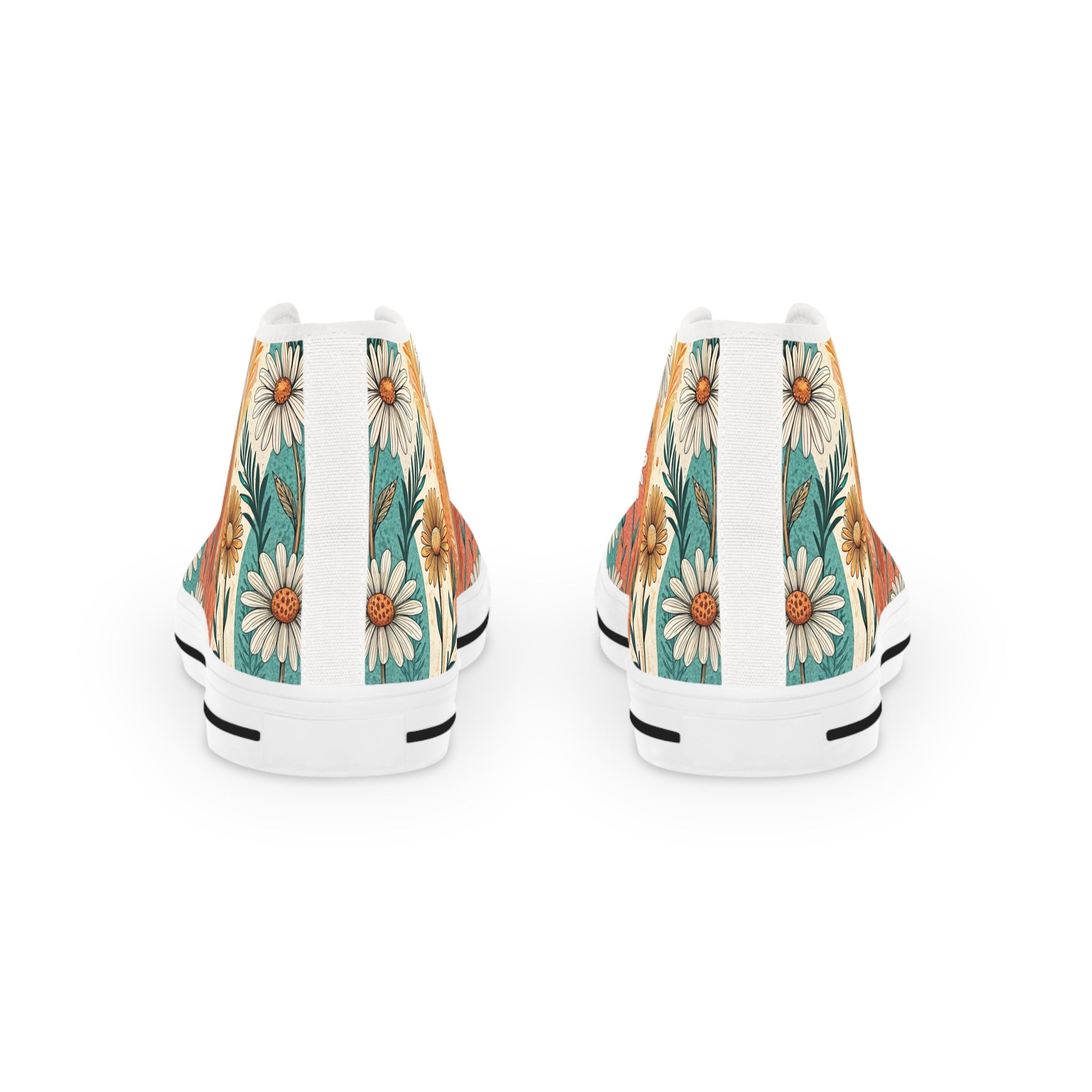 Retro Daisy Dream II Men's High Top Sneakers, Artsulli - Art is Long, Life is Short, Shoes, , , , , , , 