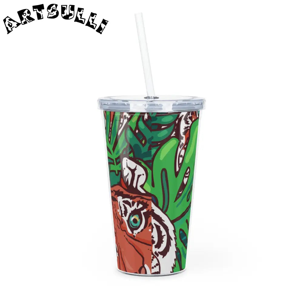 JAKKOUTTHEBXX Tropical Jungle Tigers Blue and Green Saturated Jungle