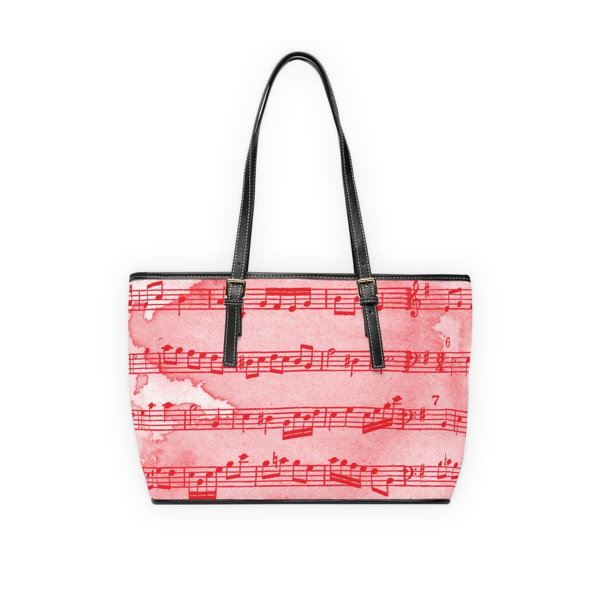 Drip Spill Type Beat Sheet Music Red PU Leather Shoulder Bag, Artsulli - Art is Long, Life is Short, Bags, , , , , , , 