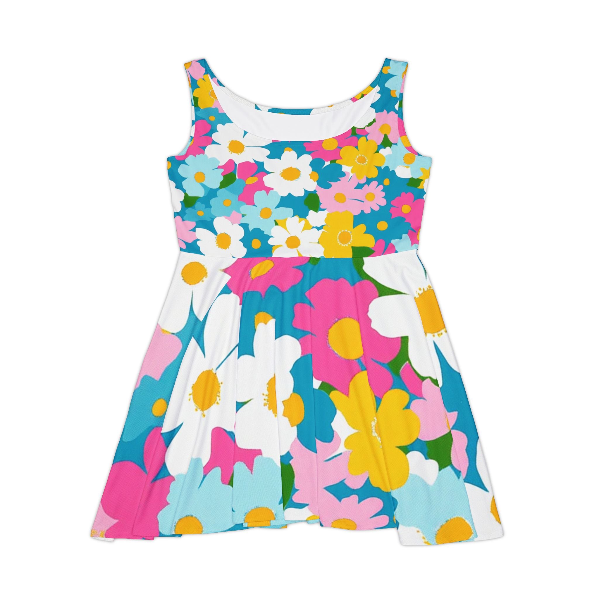 Flowers Multi-Color Women's Skater Dress (AOP), Artsulli - Art is Long, Life is Short, All Over Prints, Size, XS, , , , , 55097628155082