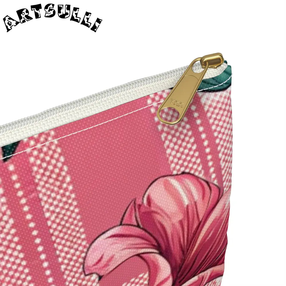 JAKKOUTTHEBXX Plaid x Floral Burgundy and Green Accessory Pouch