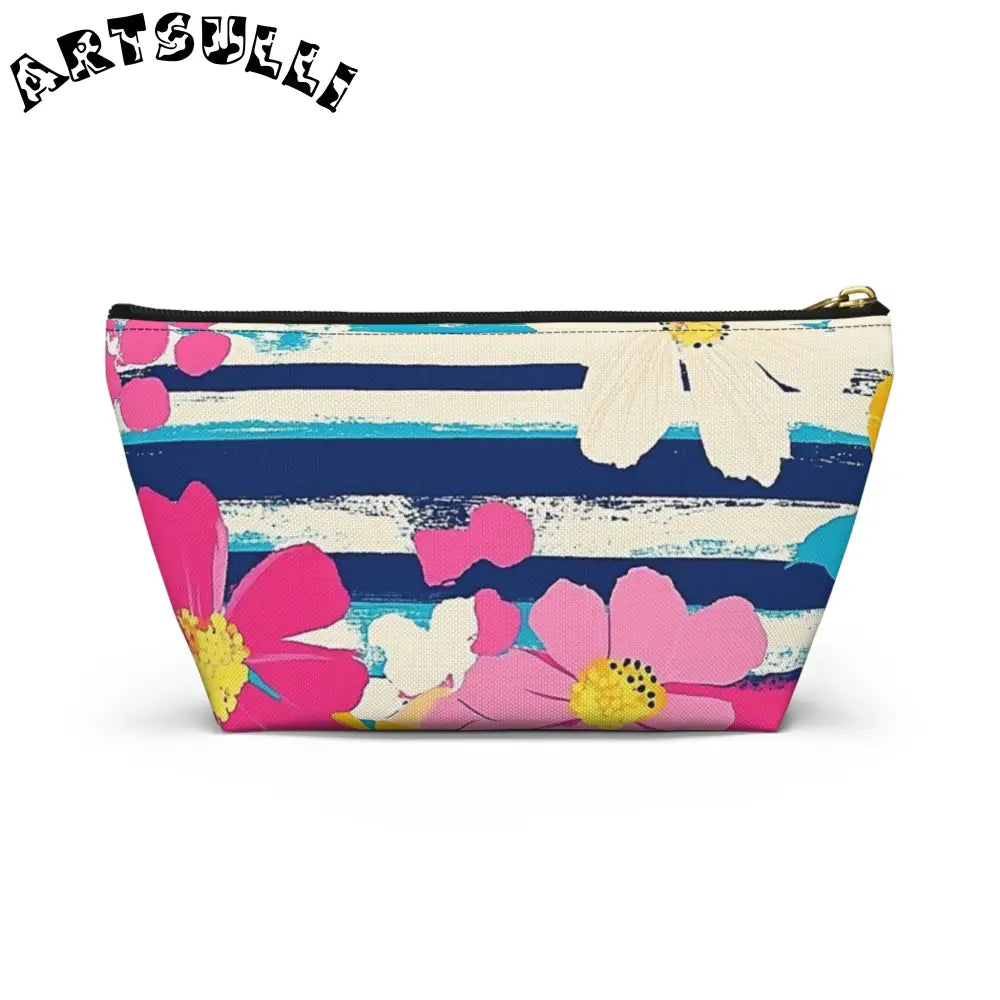 JAKKOUTTHEBXX Dayglo Floral Stripes II Multi-Color Accessory Pouch w