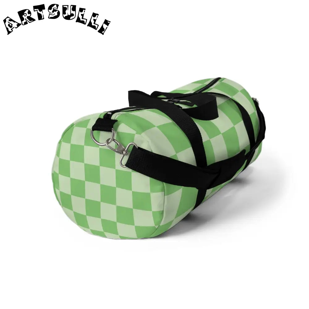 JAKKOUTTHEBXX Checkerboard Green Duffel Bag JAKKOUTTHEBXX Artsulli